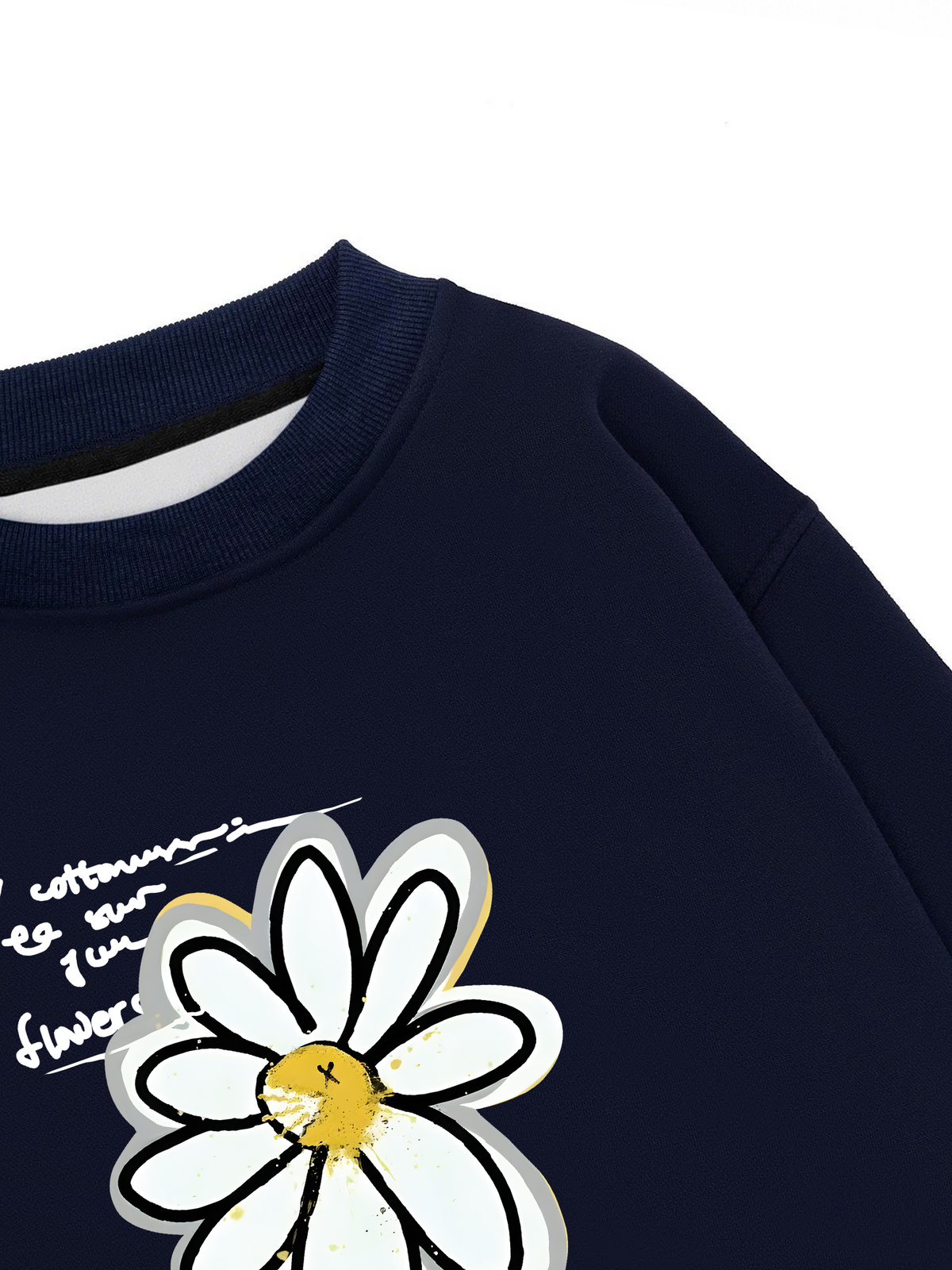 Áo Sweater Nỉ Hai Da Cotton Usa Daisy Flower