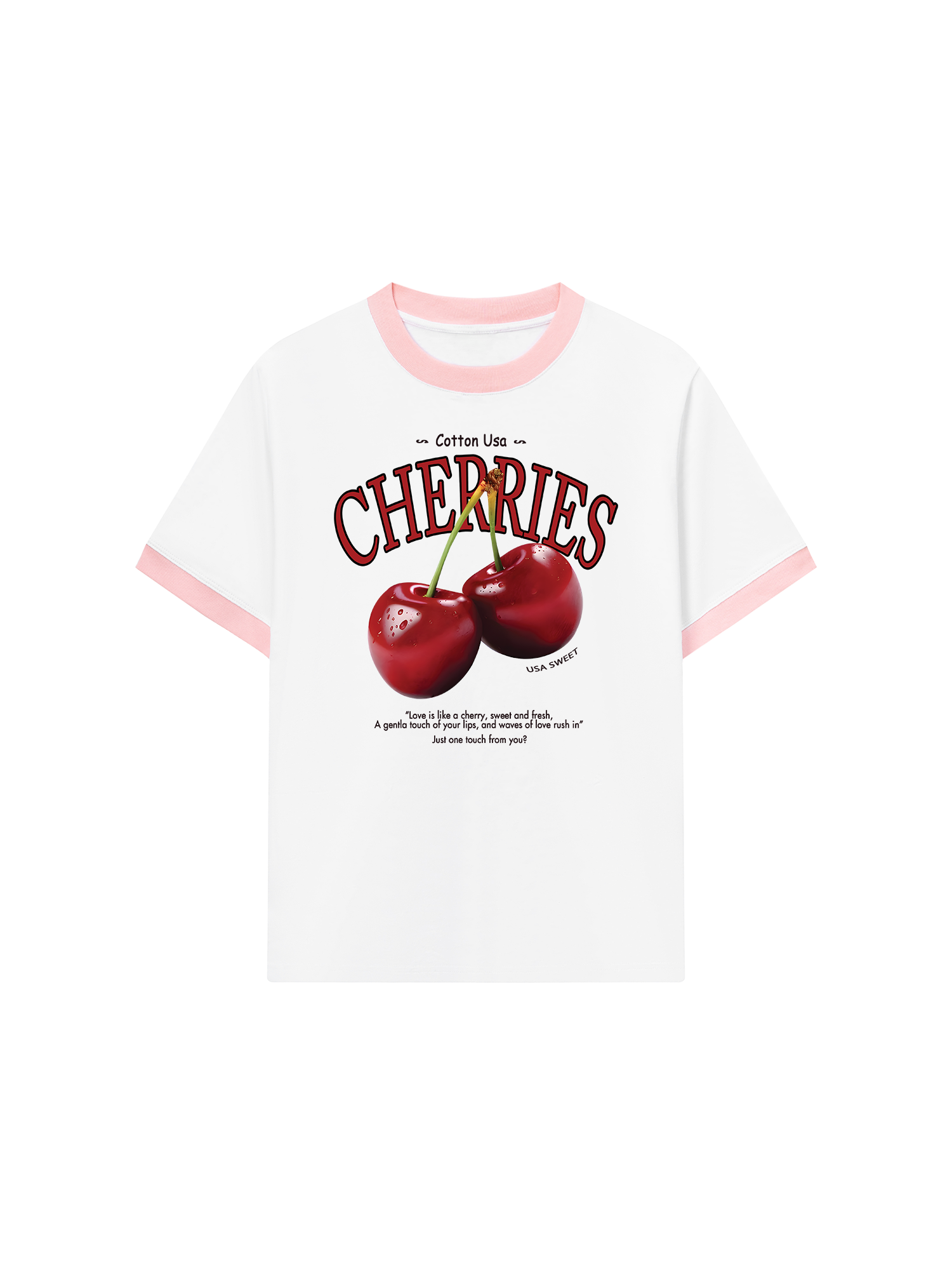 Áo Thun Ringer Relaxed Fit Tropical Cherries Sweet