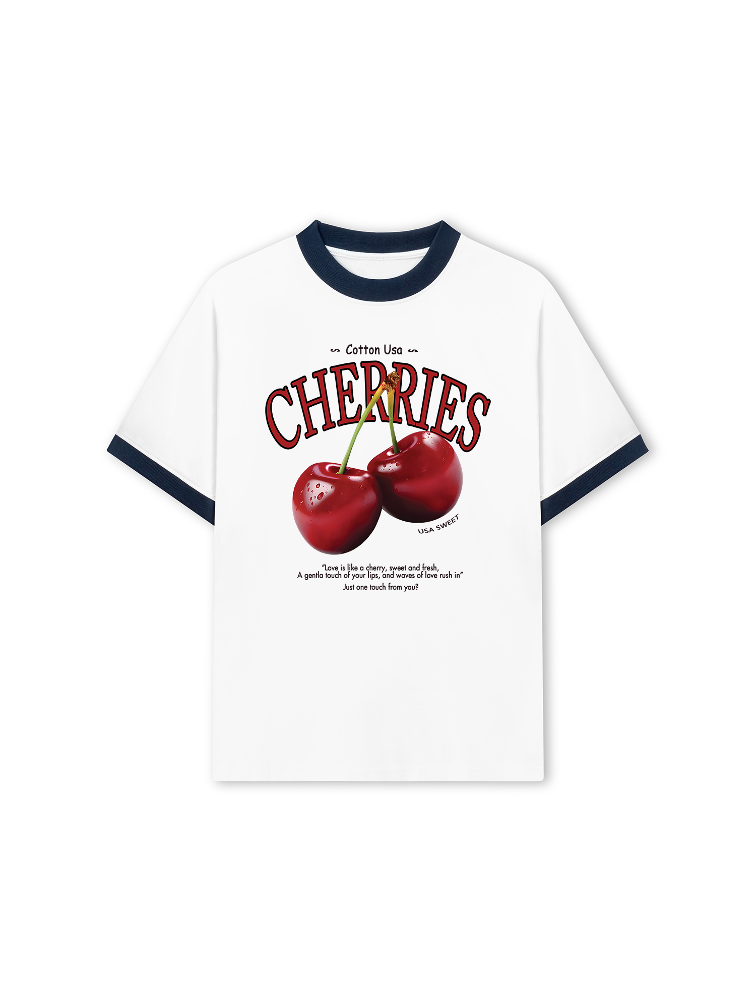 Áo Thun Ringer Relaxed Fit Tropical Cherries Sweet