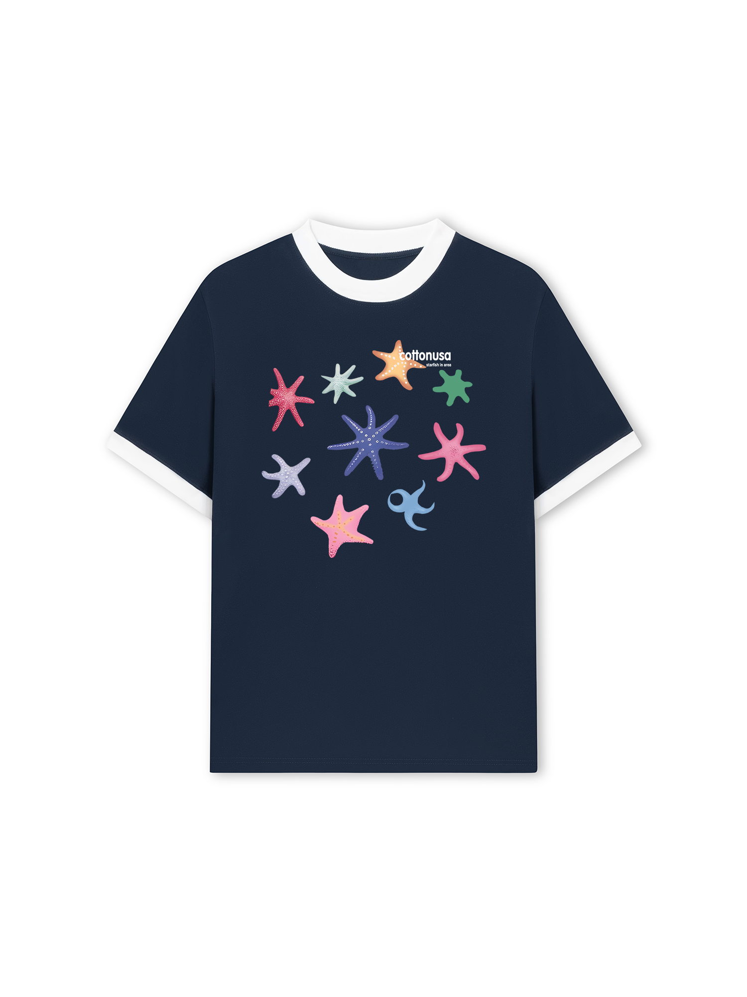 Áo Thun Ringer Relaxed Fit Tropical Star Fish