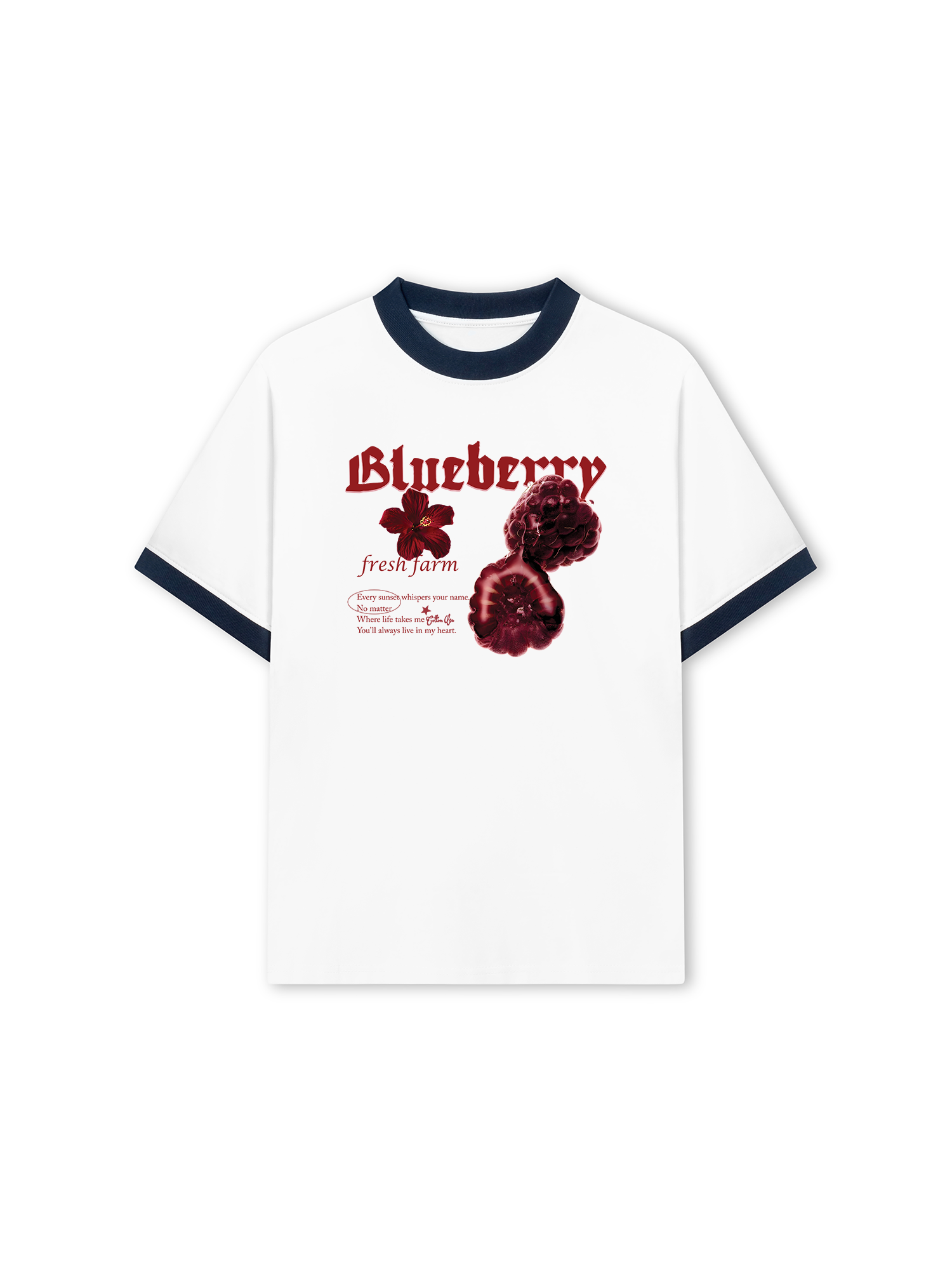 Áo Thun Ringer Relaxed Fit Tropical Blue Berry