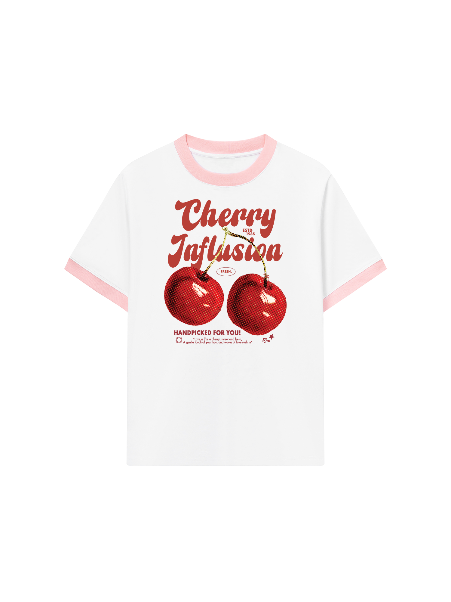 Áo Thun Ringer Relaxed Fit Tropical Cherry Influsion