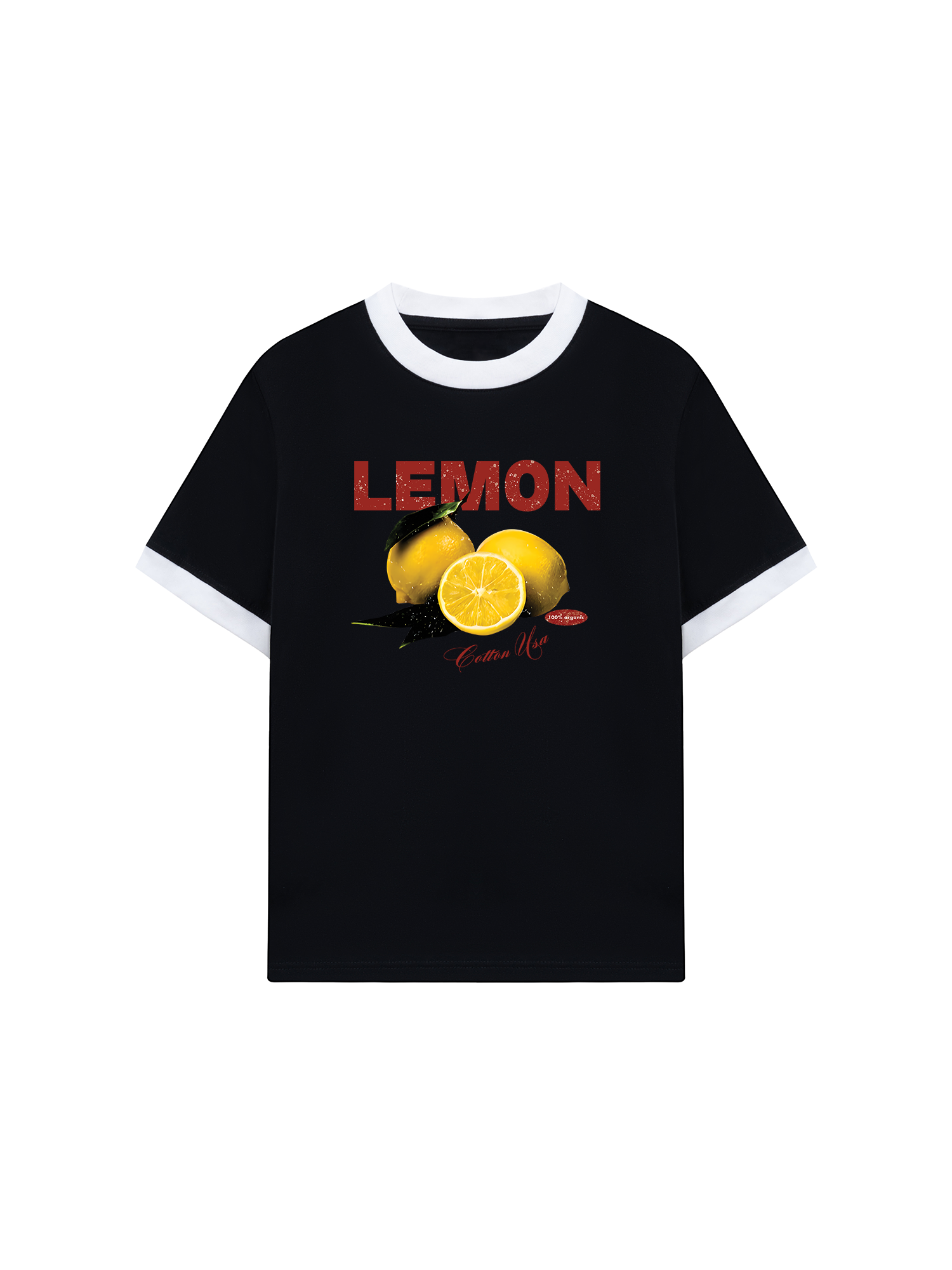 Áo Thun Ringer Relaxed Fit Tropical Lemon Orrganic