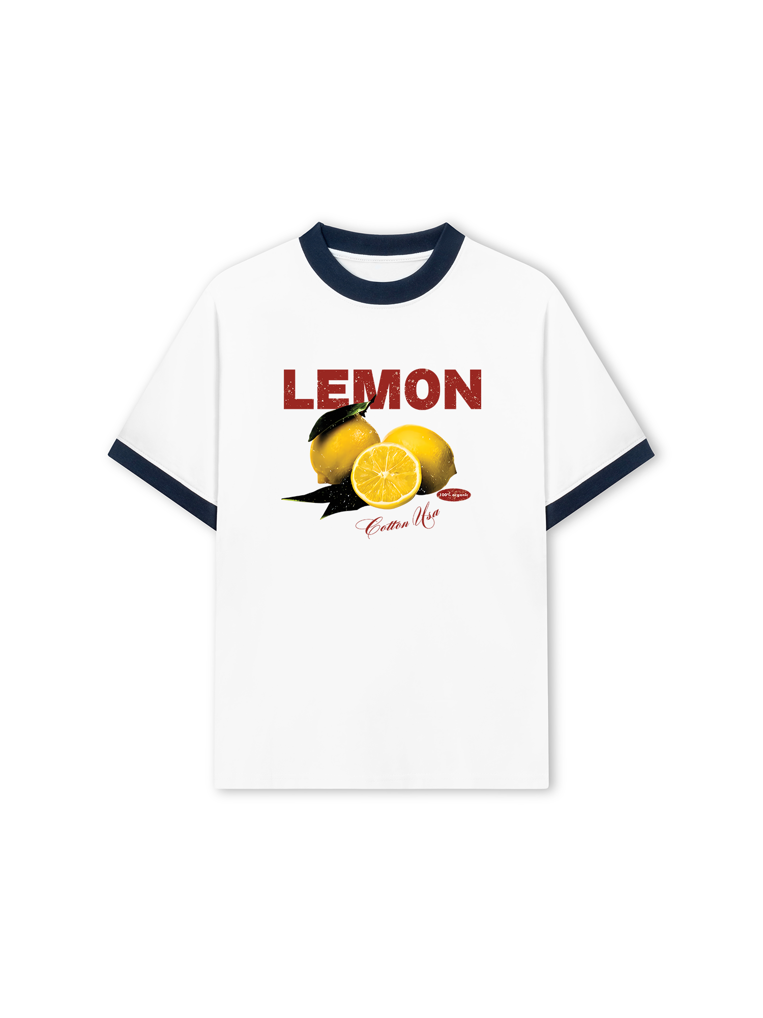 Áo Thun Ringer Relaxed Fit Tropical Lemon Orrganic