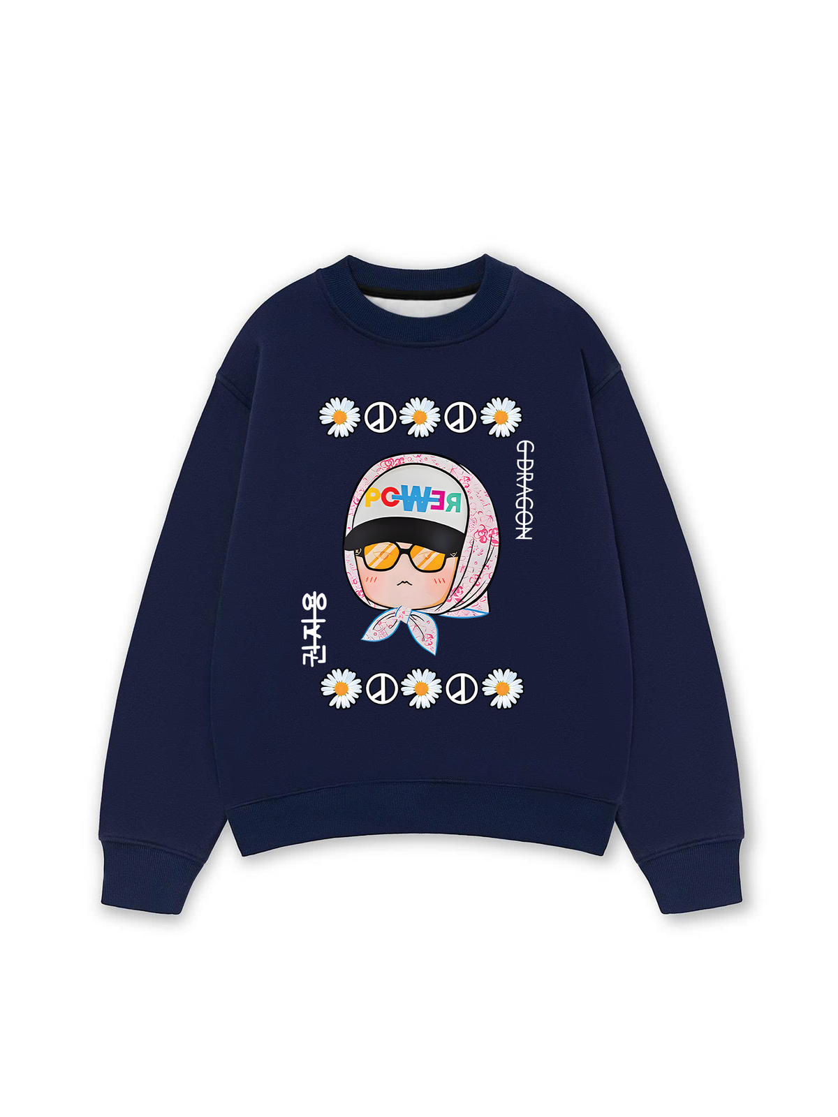 Áo Sweater Nỉ Hai Da Floral With GD Chibi Daisy Flower