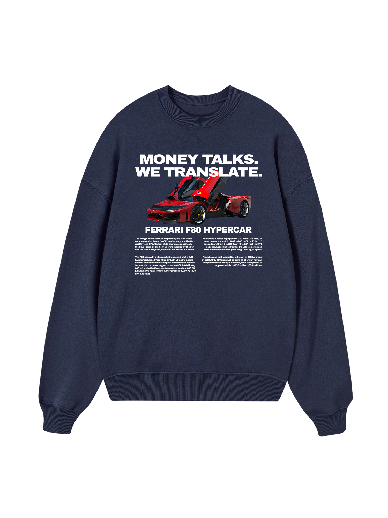 Ferrari Money Talks We Translate Sweater