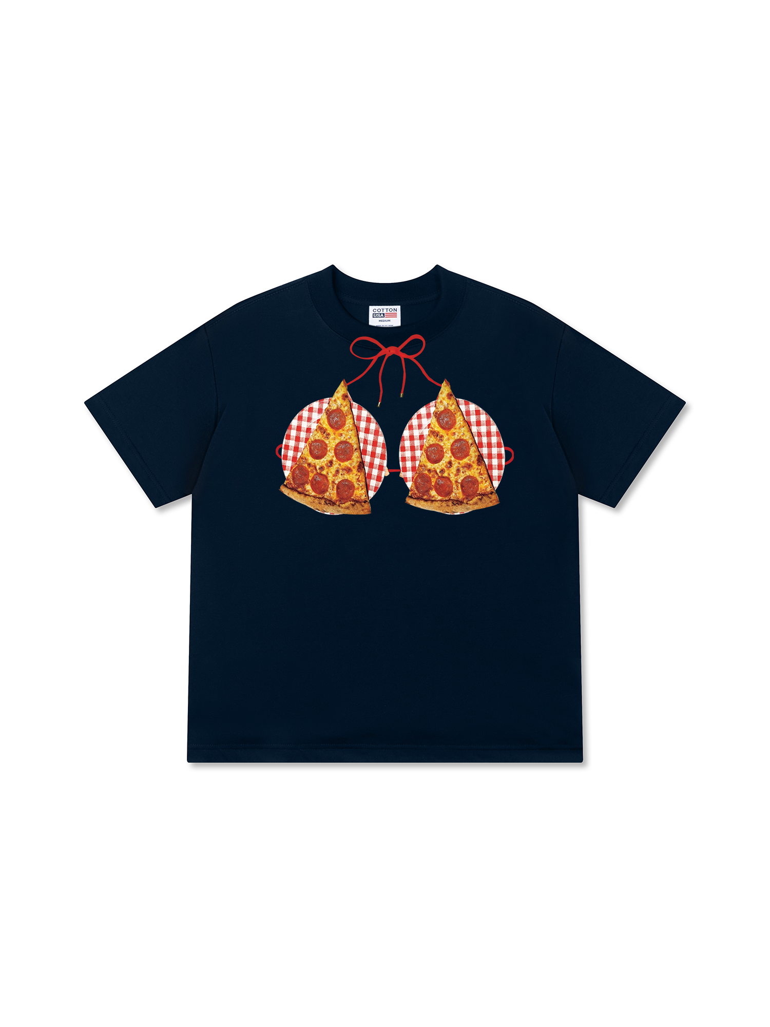Áo Thun Relaxed Fit Yummy Mood Pizza Bikini