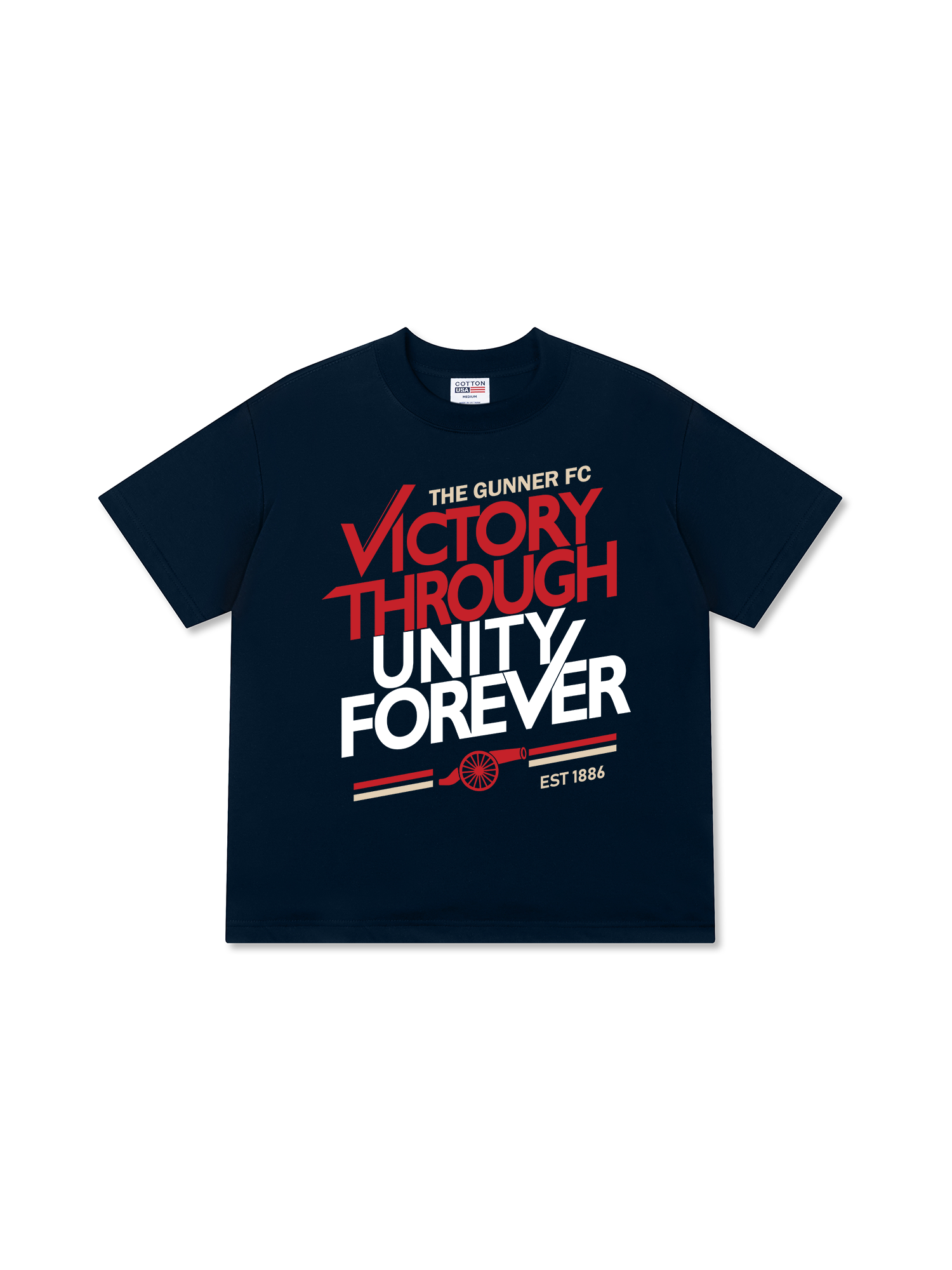 Áo Thun Relaxed Fit Soccer The Gunner Victory Through Unity Forever