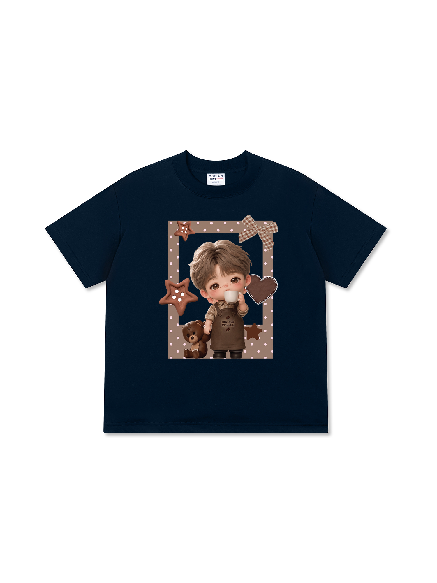 Áo Thun Relaxed Fit Cute Gang Coffee Chibi