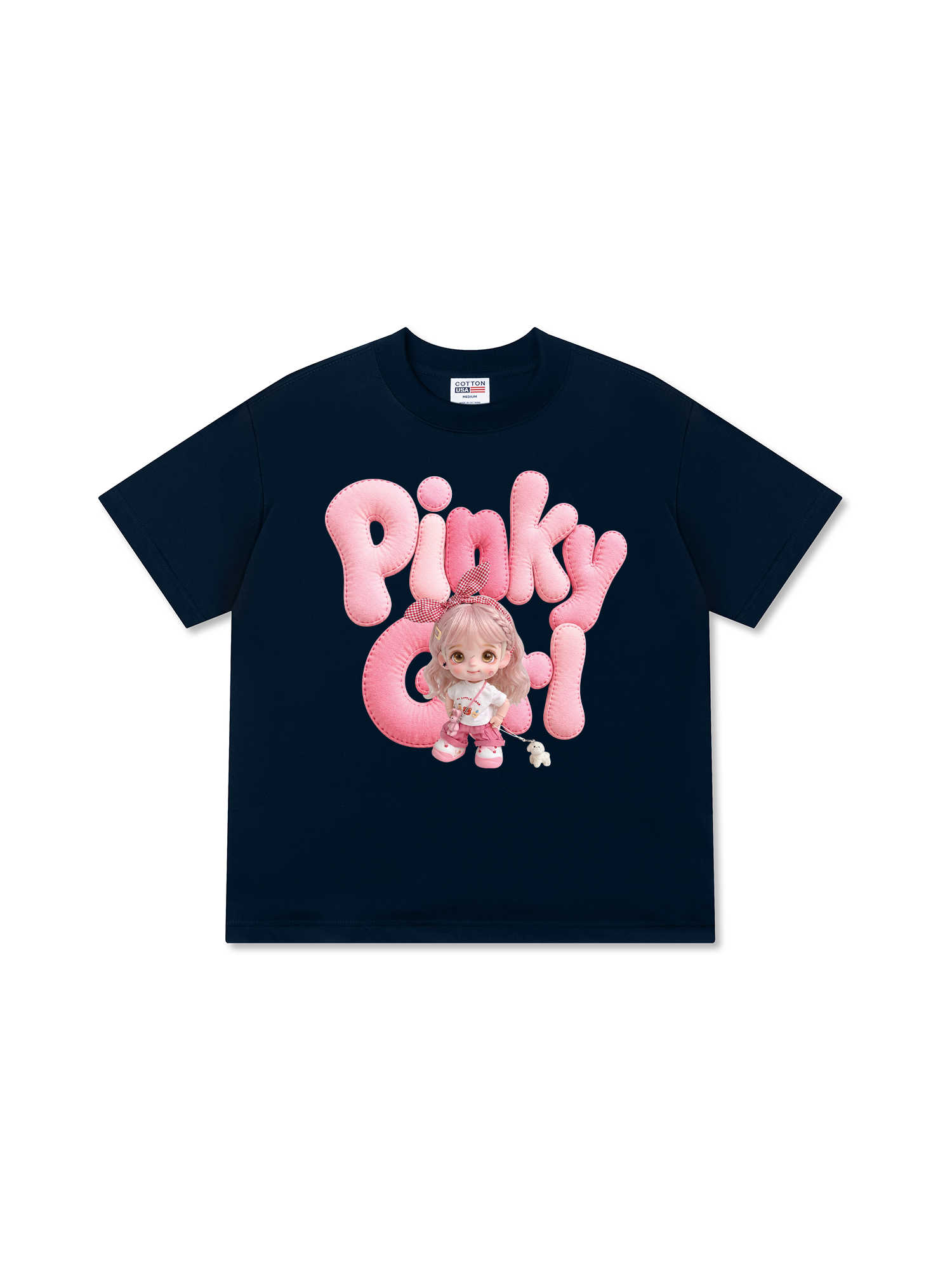 Áo Thun Relaxed Fit Cute Gang Pinky Girl