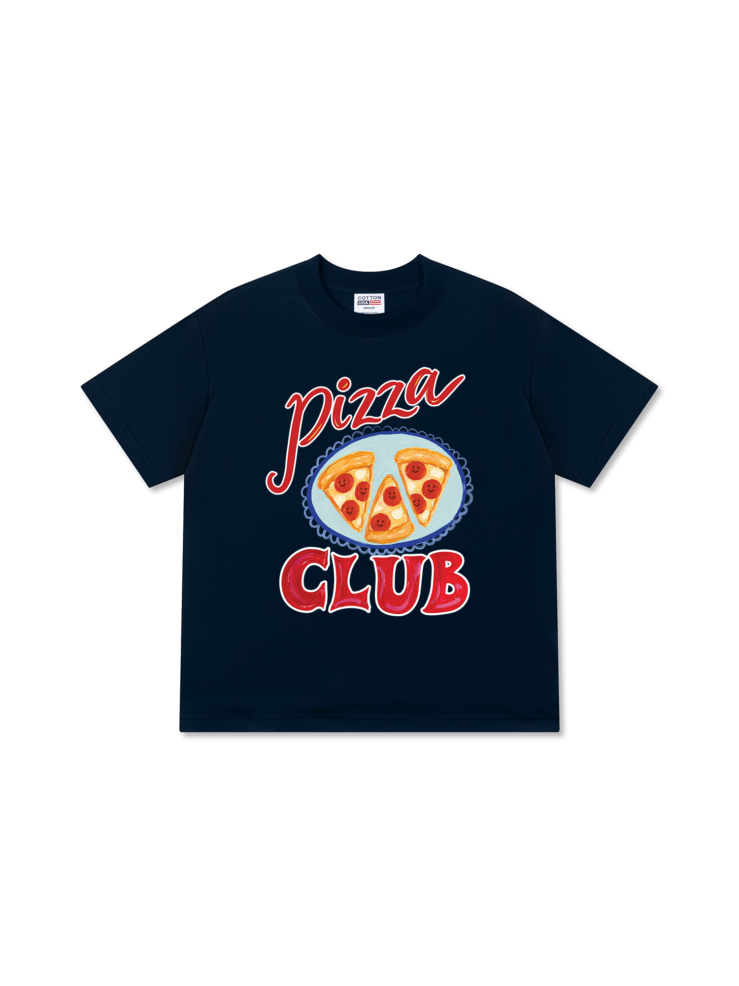 Áo Thun Relaxed Fit Yummy Mood Pizza Girl Club