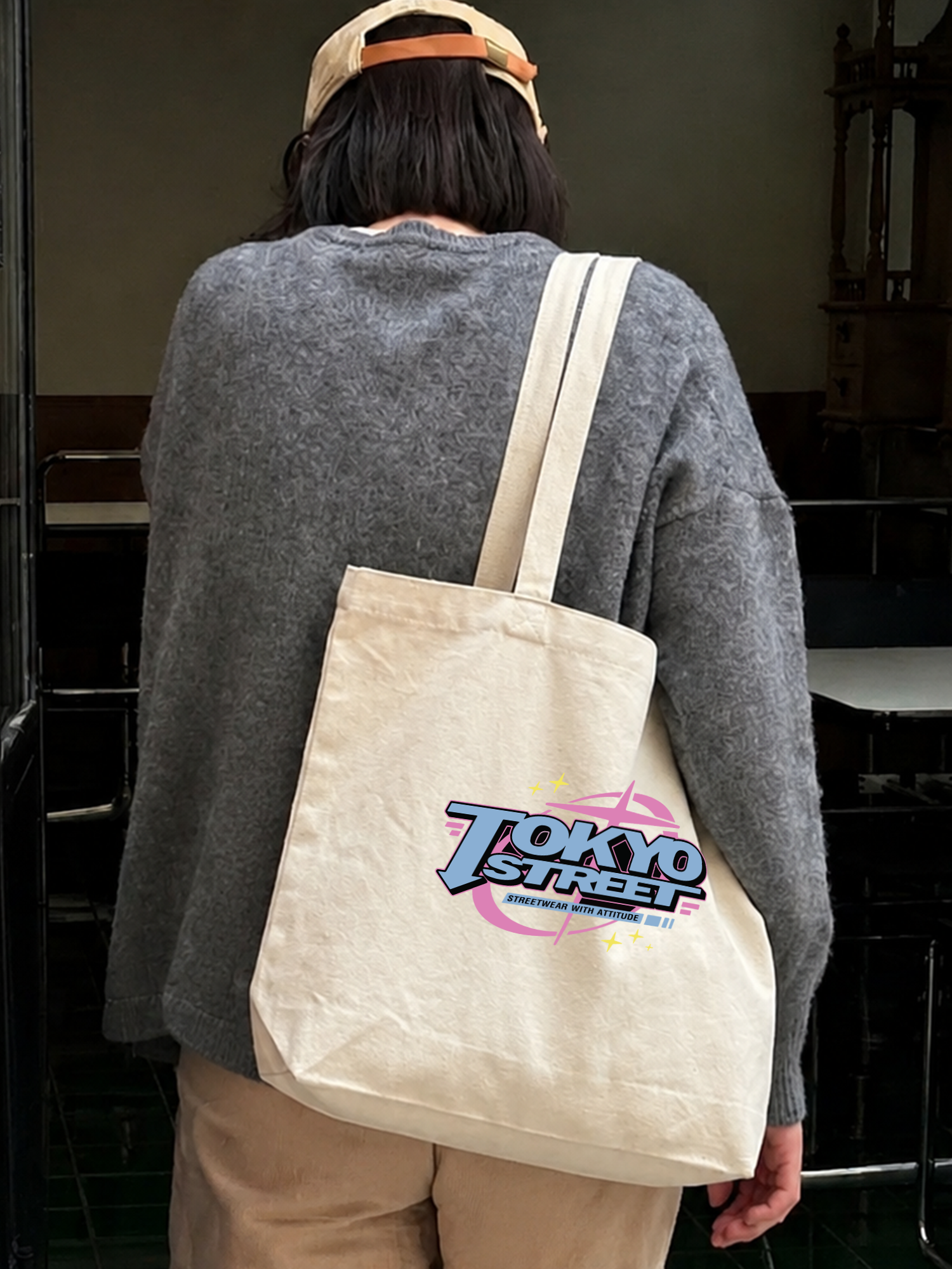 Túi Tote City Tokyo Streetwear With Atitude Blue