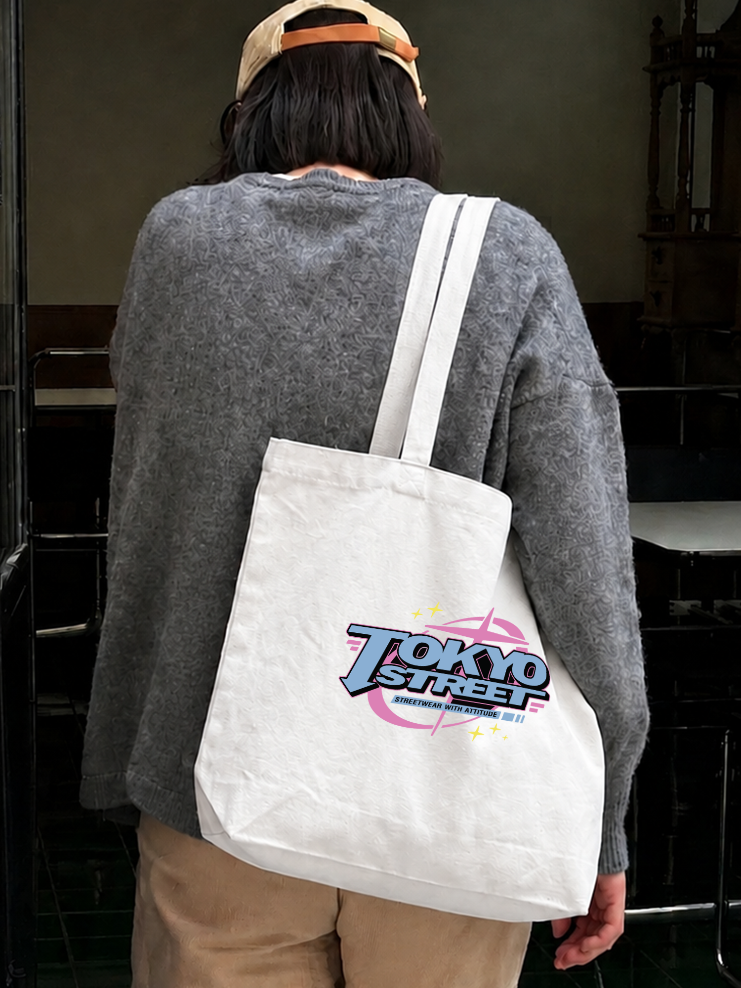 Túi Tote City Tokyo Streetwear With Atitude Blue