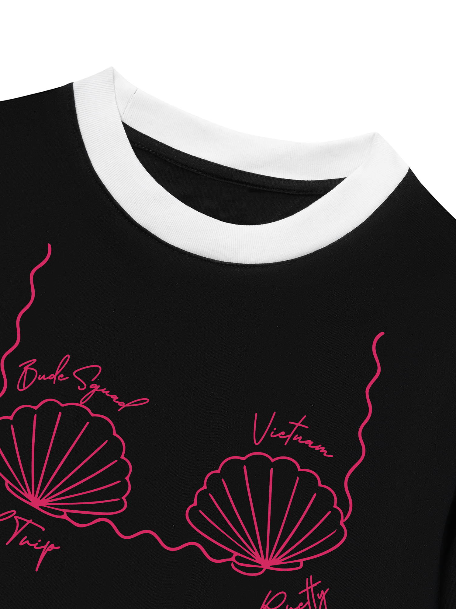 Áo Thun Ringer Relaxed Fit Tropical Pink Shell Muse