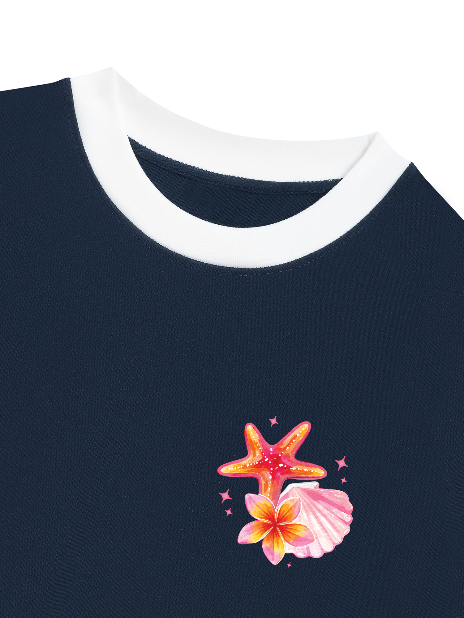 Áo Thun Ringer Relaxed Fit Tropical Ocean Bloom Party