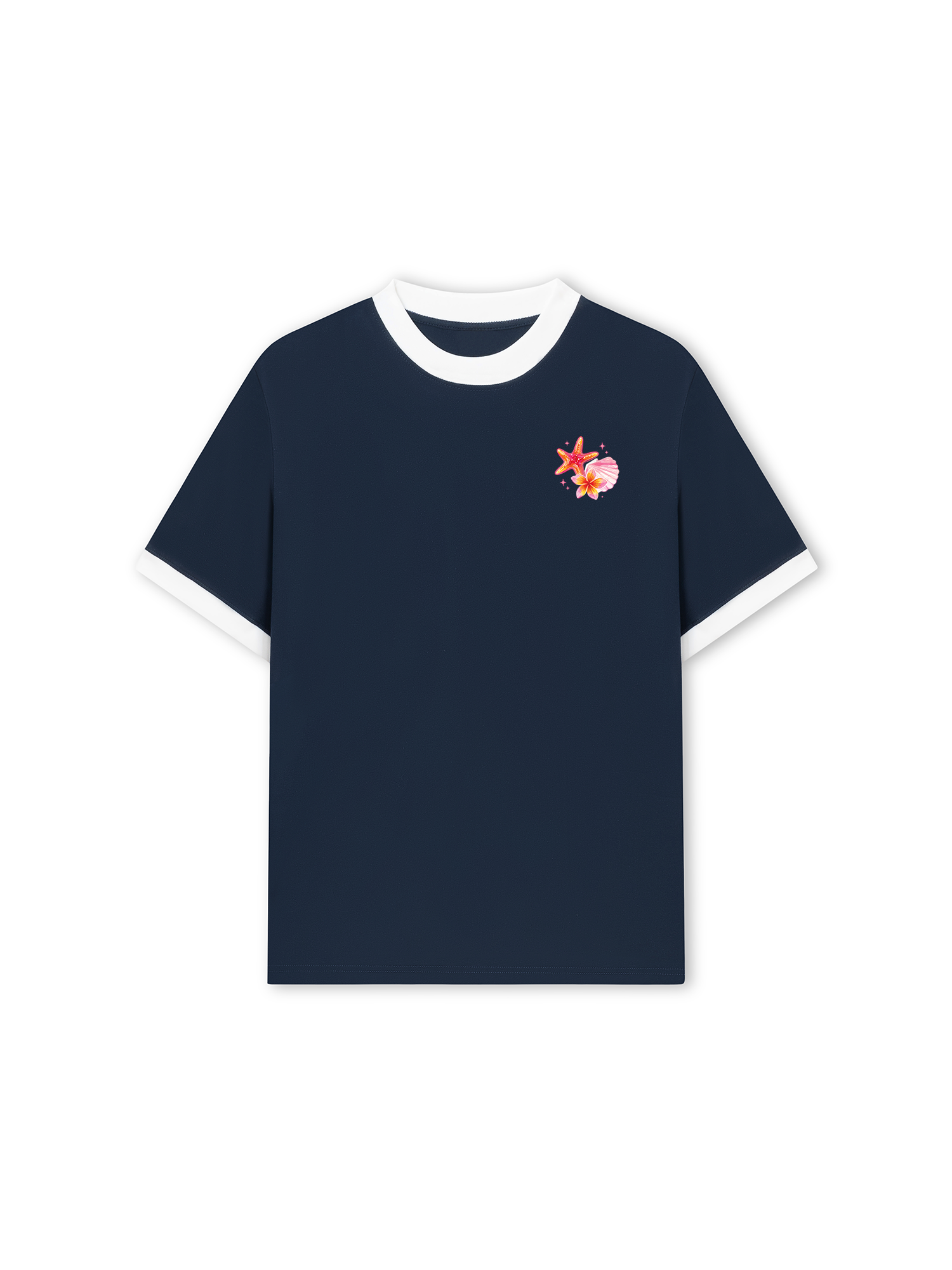 Áo Thun Ringer Relaxed Fit Tropical Ocean Bloom Party
