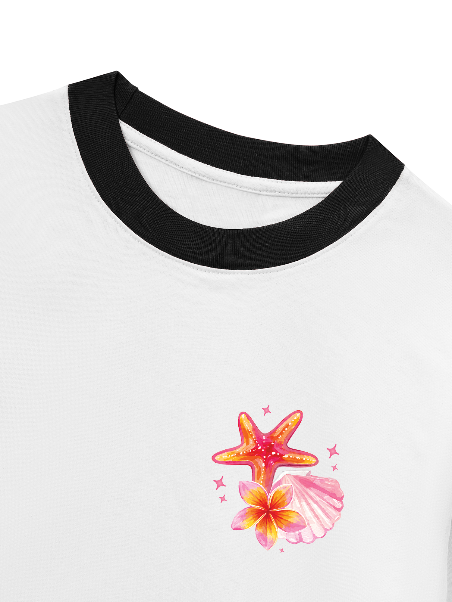 Áo Thun Ringer Relaxed Fit Tropical Ocean Bloom Party