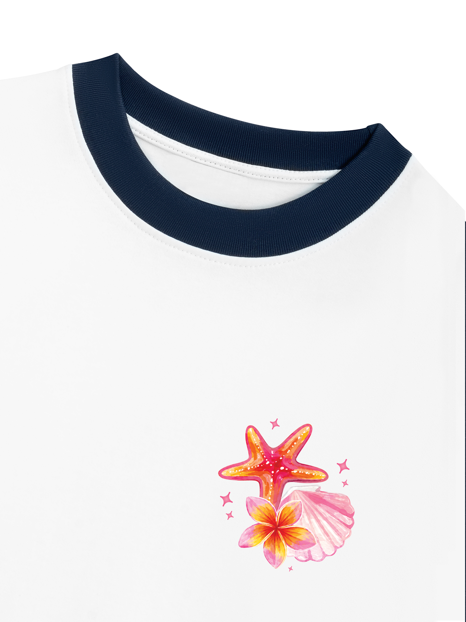 Áo Thun Ringer Relaxed Fit Tropical Ocean Bloom Party
