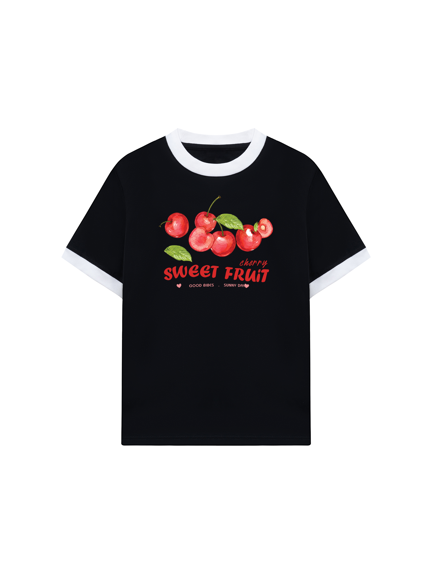 Áo Thun Ringer Relaxed Fit Tropical Cherry Sweet Fruit