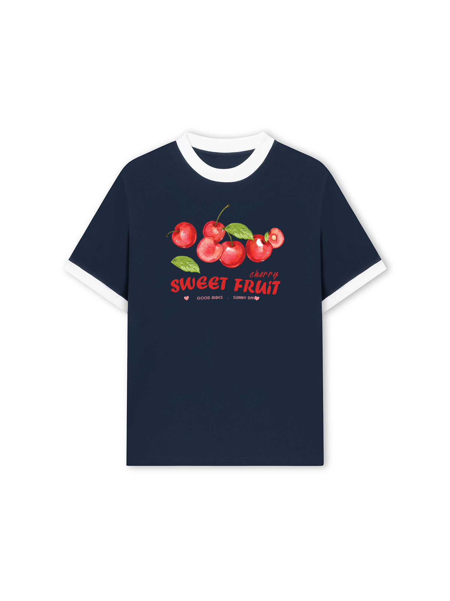 Áo Thun Ringer Relaxed Fit Tropical Cherry Sweet Fruit
