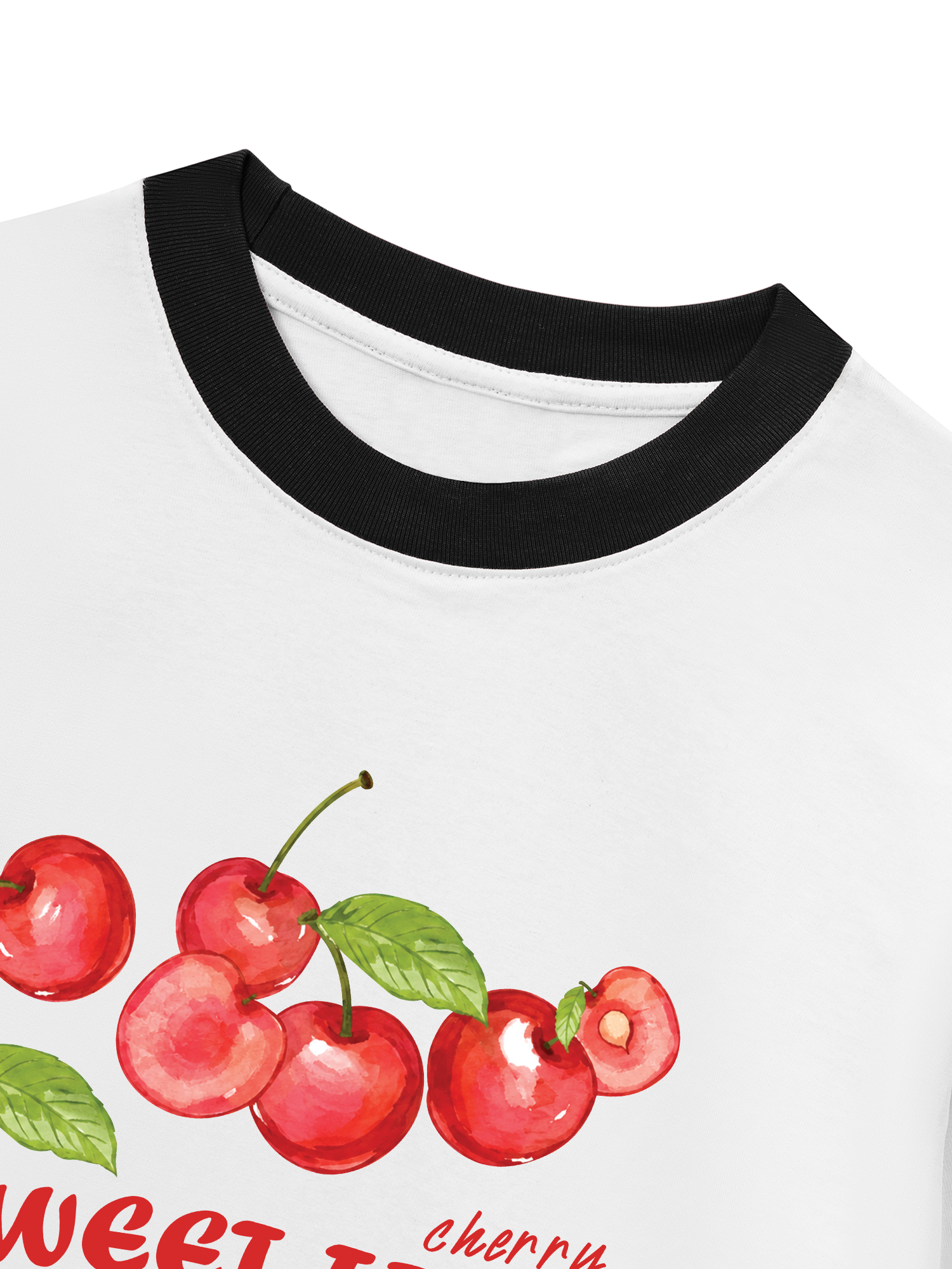 Áo Thun Ringer Relaxed Fit Tropical Cherry Sweet Fruit