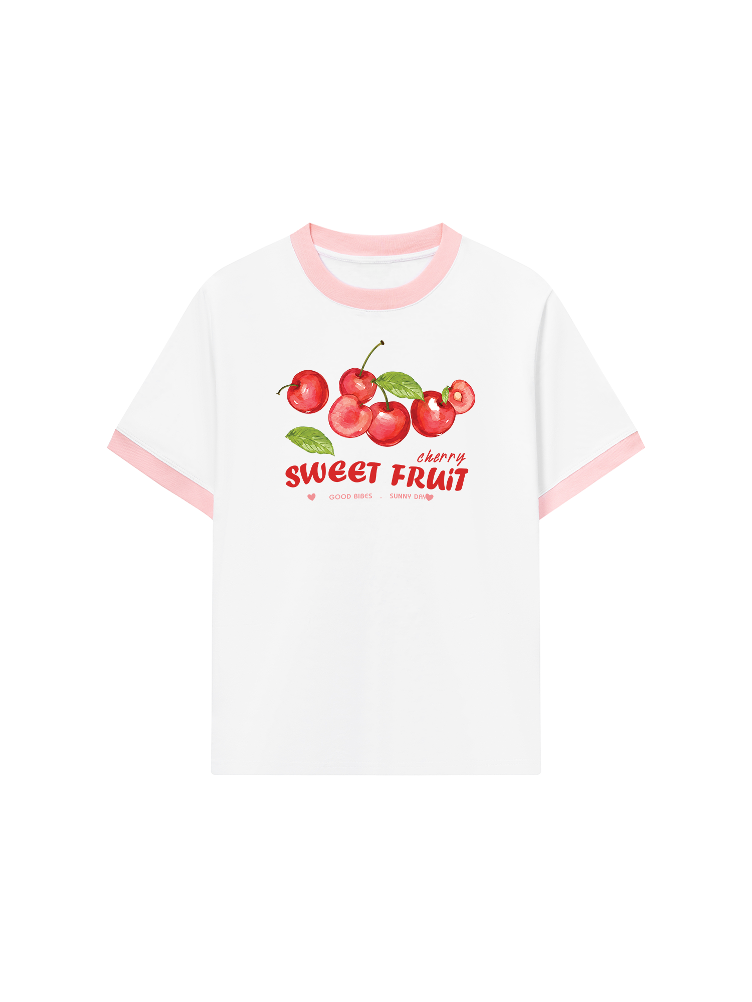 Áo Thun Ringer Relaxed Fit Tropical Cherry Sweet Fruit