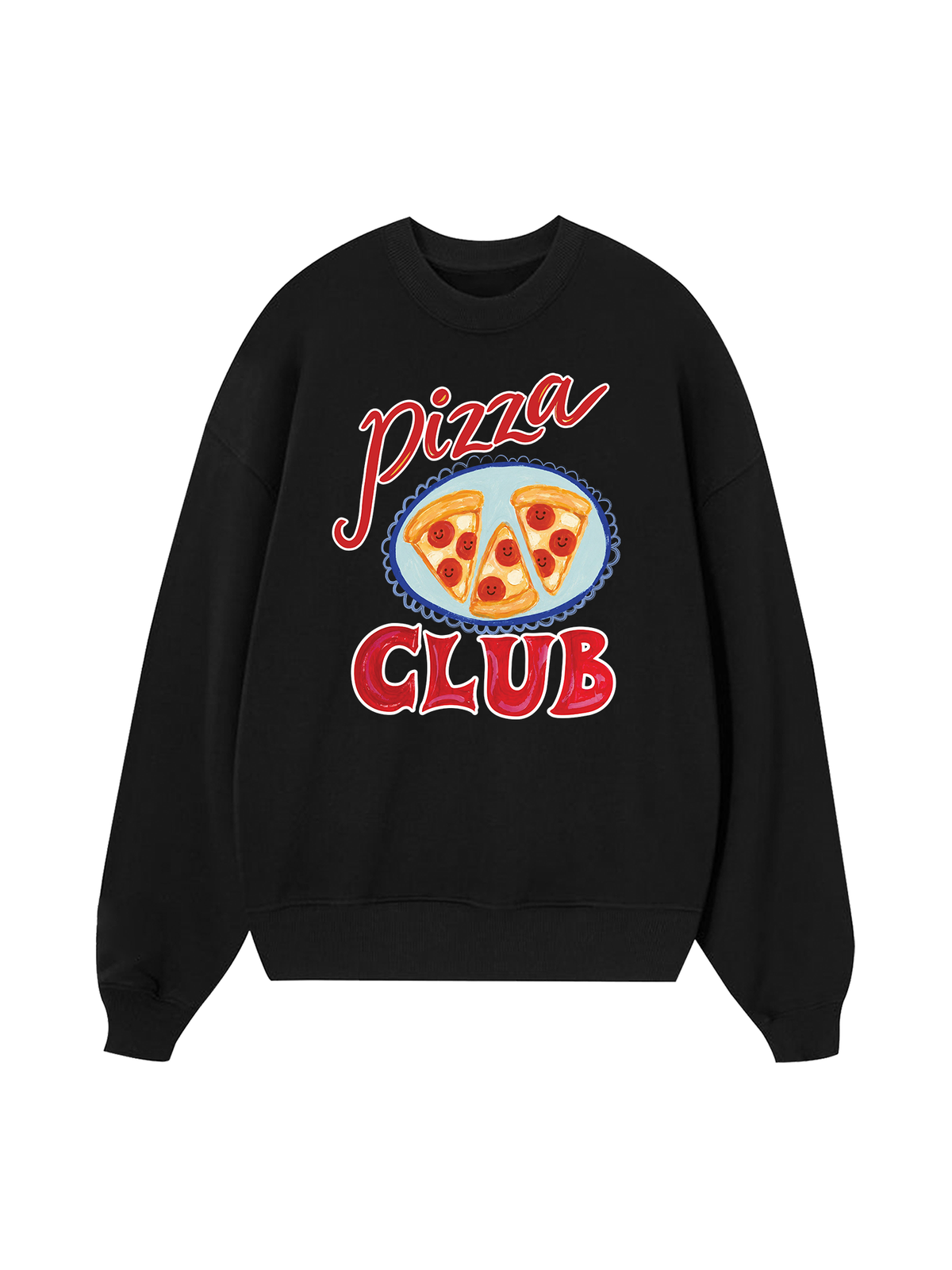 Yummy Mood Pizza Girl Club Sweater