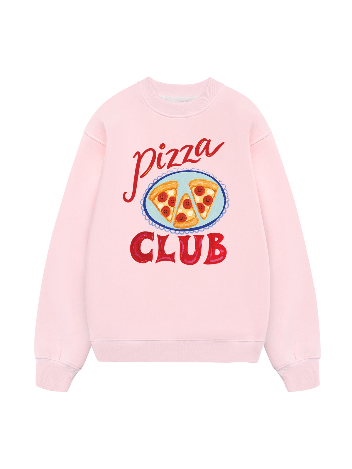Yummy Mood Pizza Girl Club Sweater