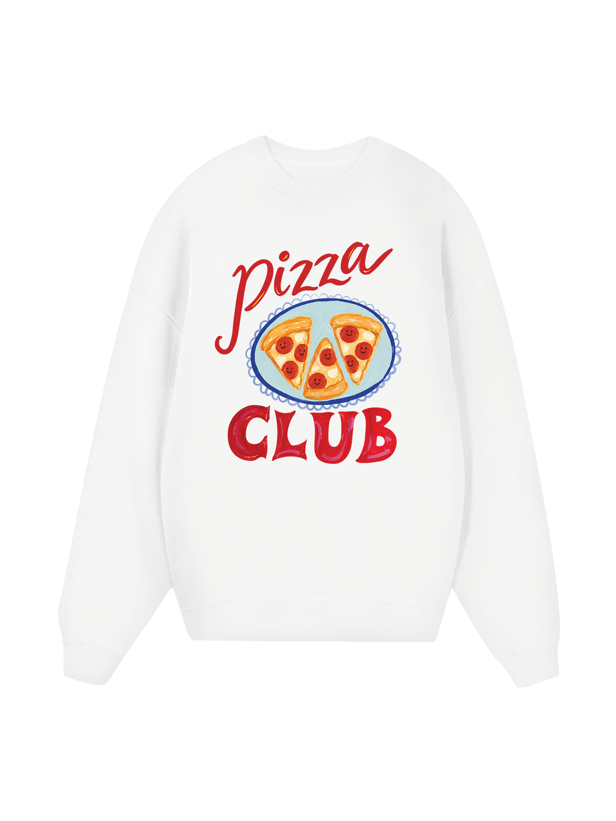 Yummy Mood Pizza Girl Club Sweater