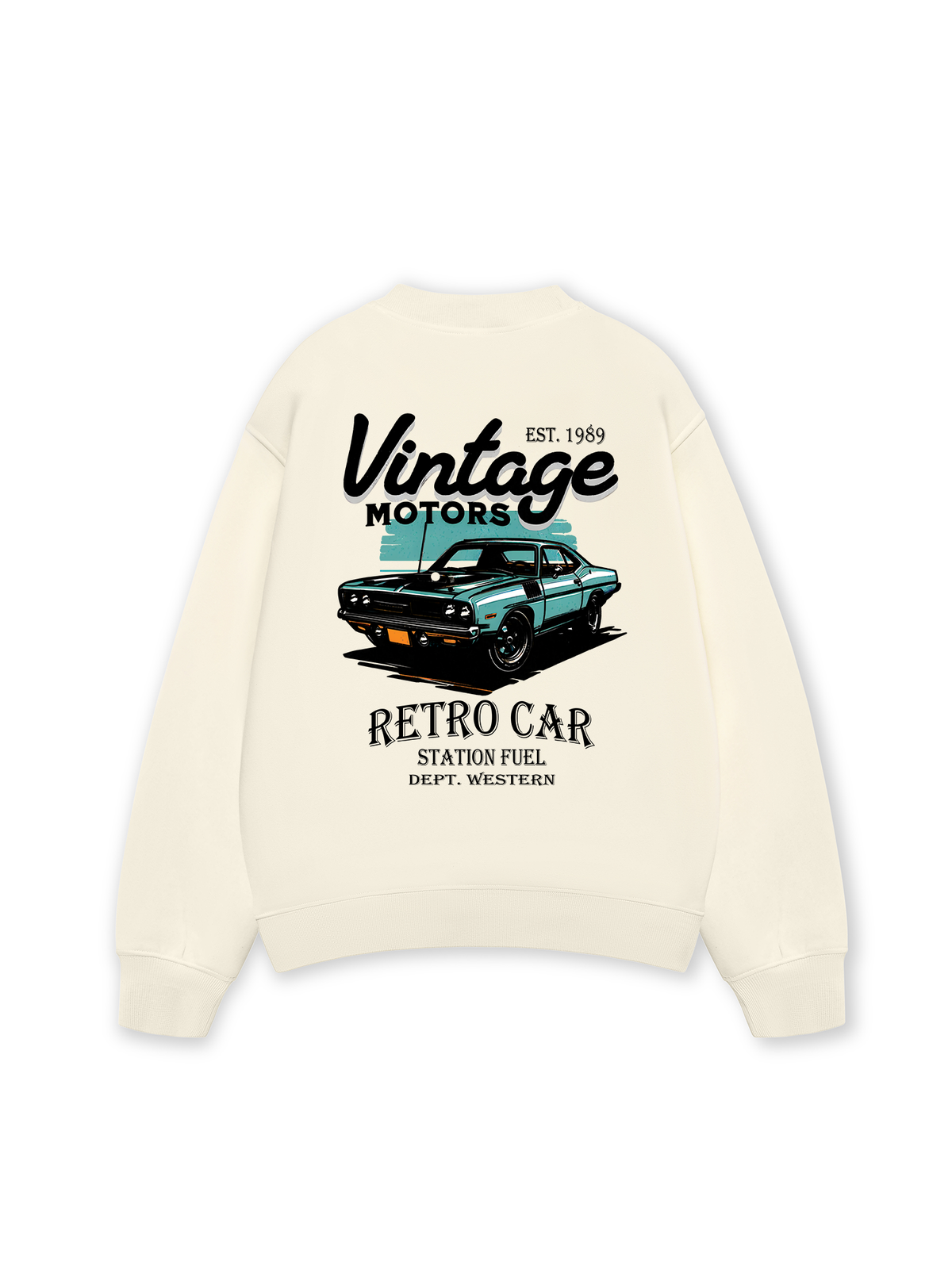 Áo Sweater Nỉ Hai Da Classic Car Vintage 1989