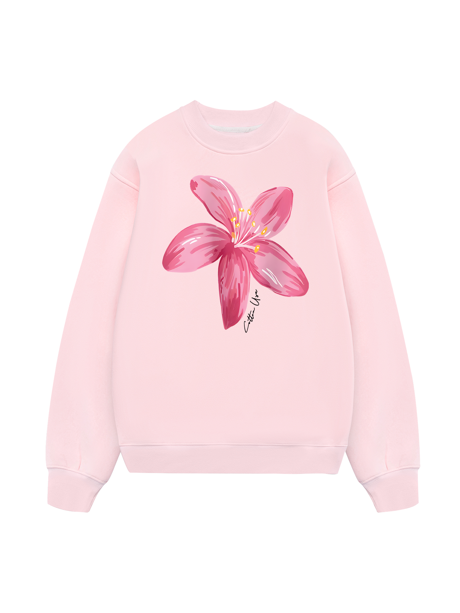 Floral Pink Flower Sweater
