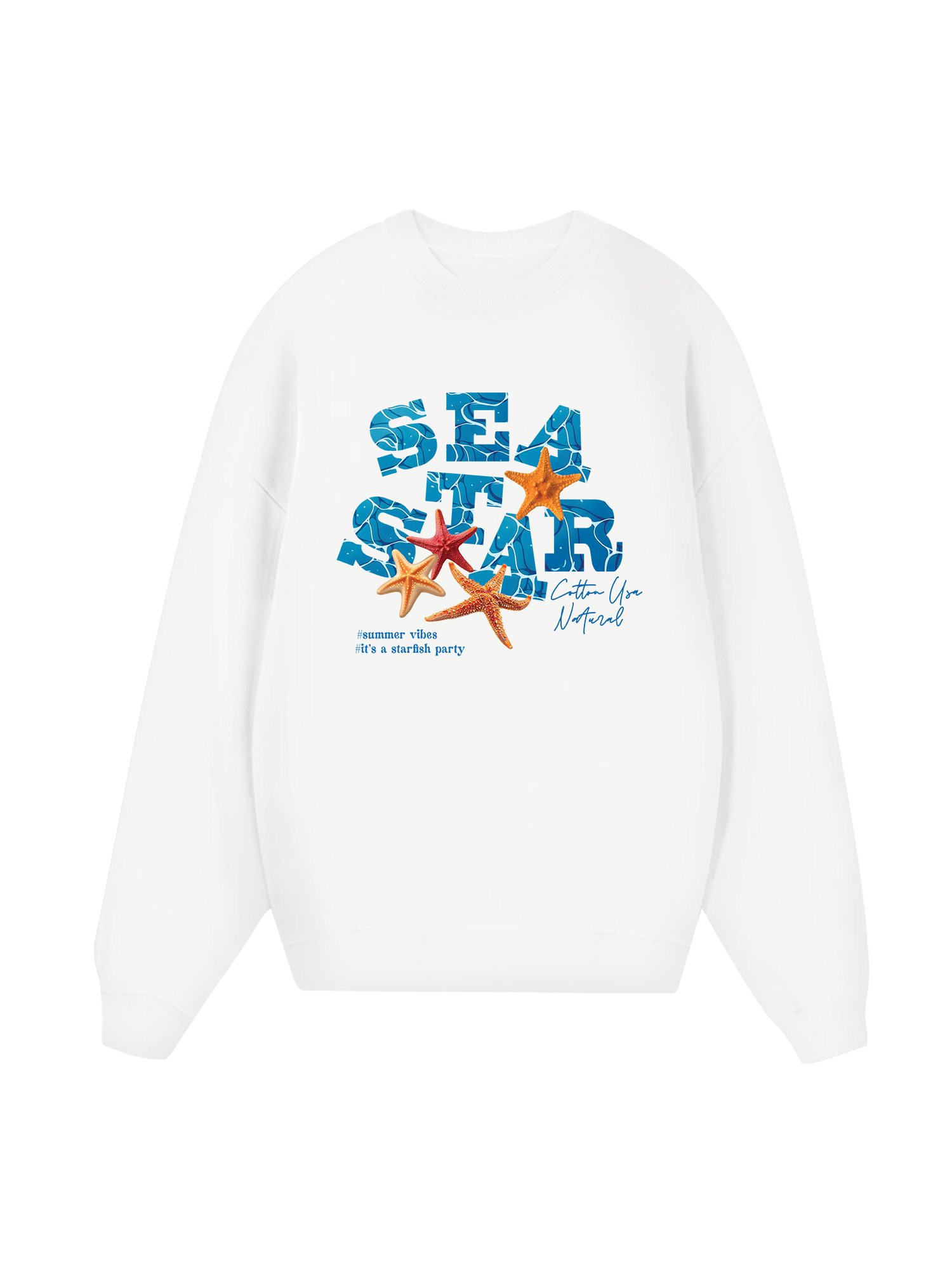 Tropical Starfish Parrty Sea Water Sweater