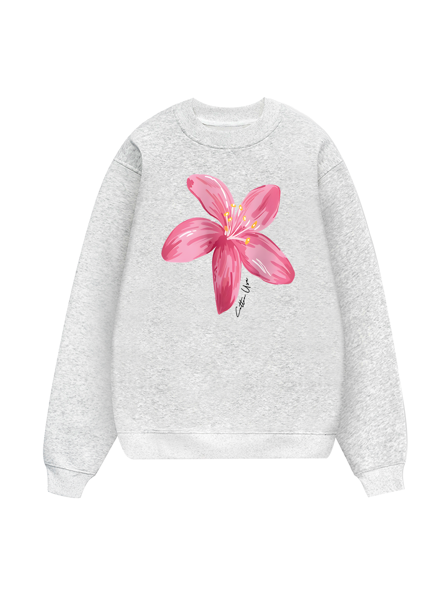 Floral Pink Flower Sweater