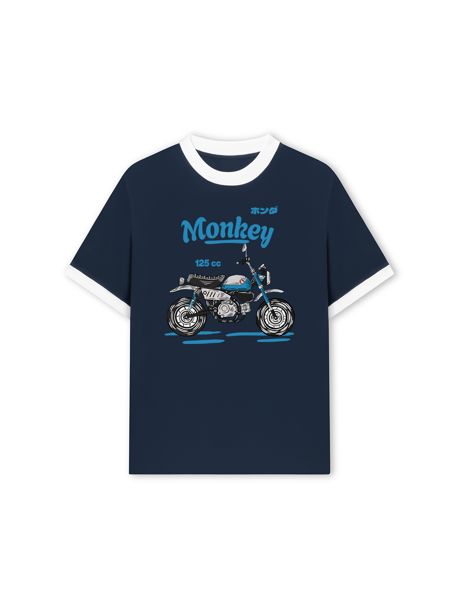 Áo Thun Ringer Relaxed Fit Monkey 125cc Blue