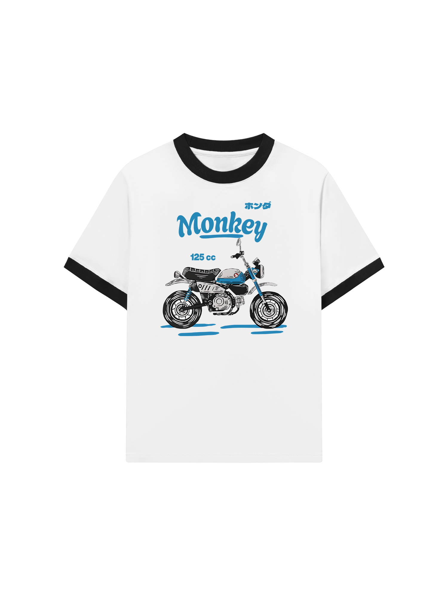 Áo Thun Ringer Relaxed Fit Monkey 125cc Blue