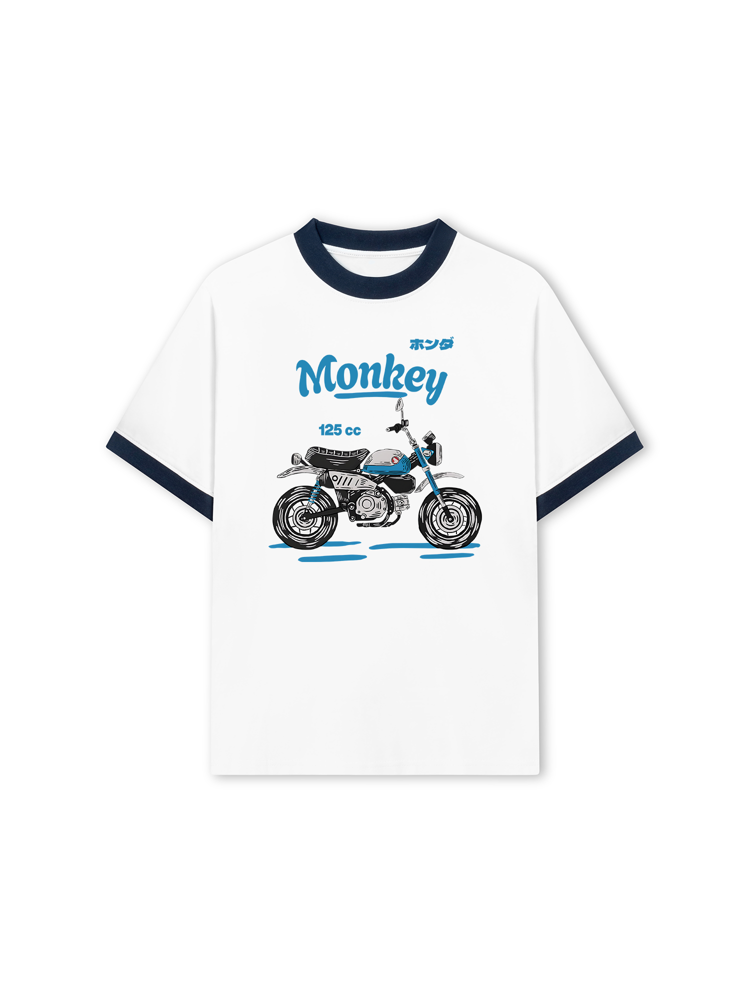 Áo Thun Ringer Relaxed Fit Monkey 125cc Blue