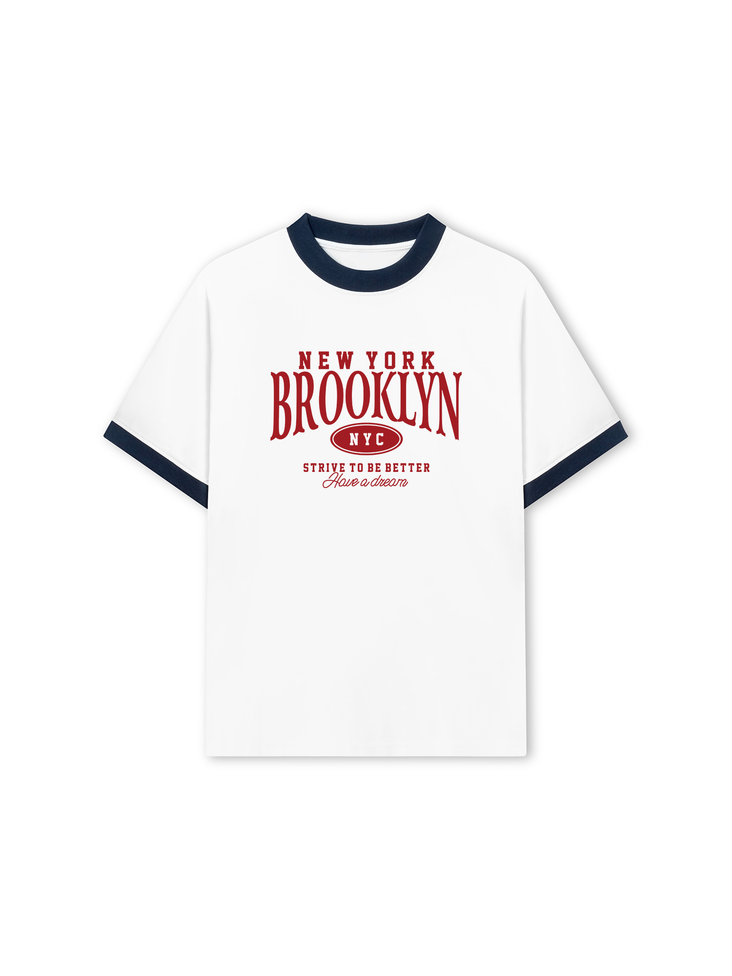 Áo Thun Ringer Relaxed Fit City New York Brooklyn
