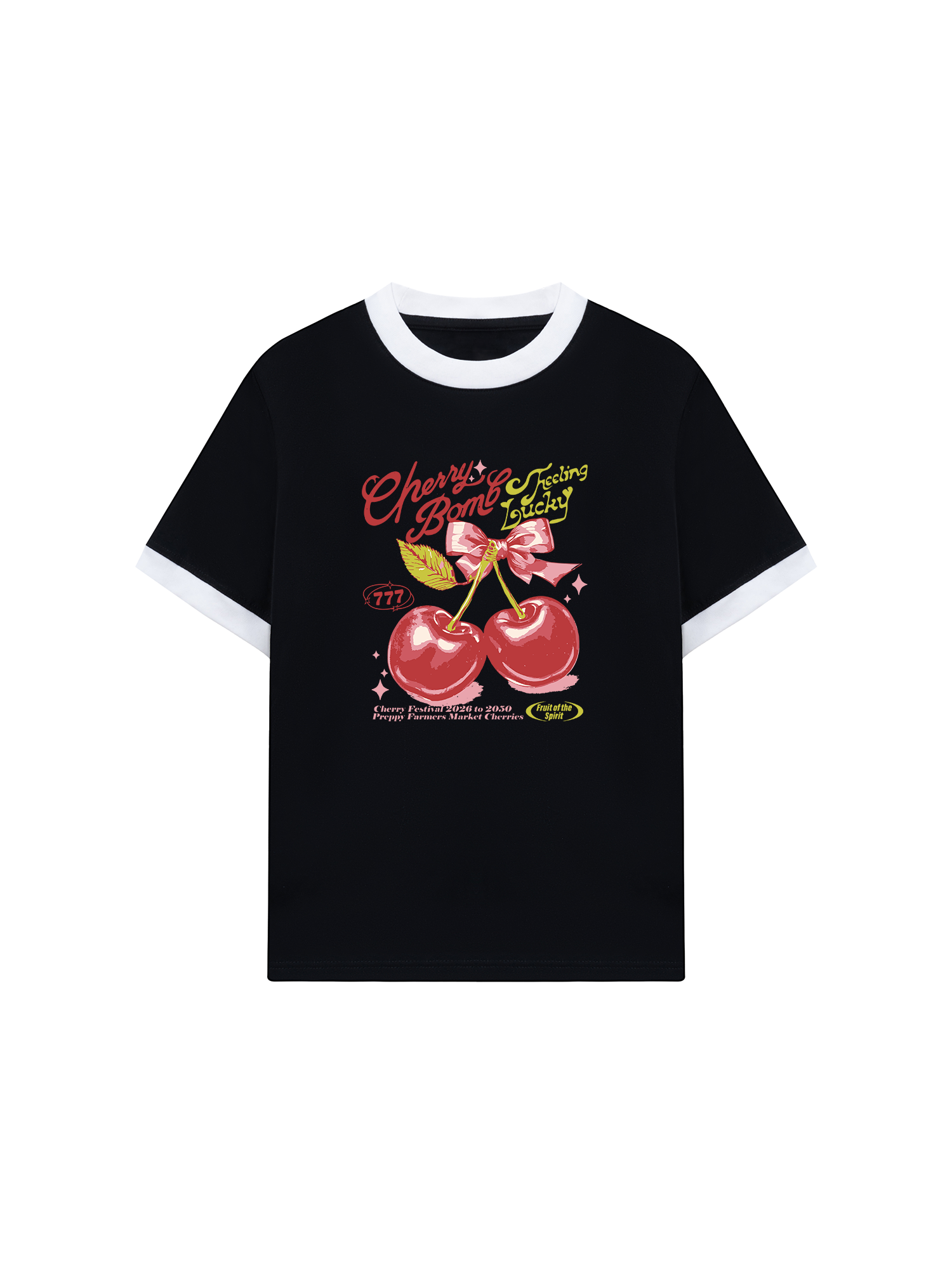 Áo Thun Ringer Relaxed Fit Tropical Cherry Fruit of the Spirit