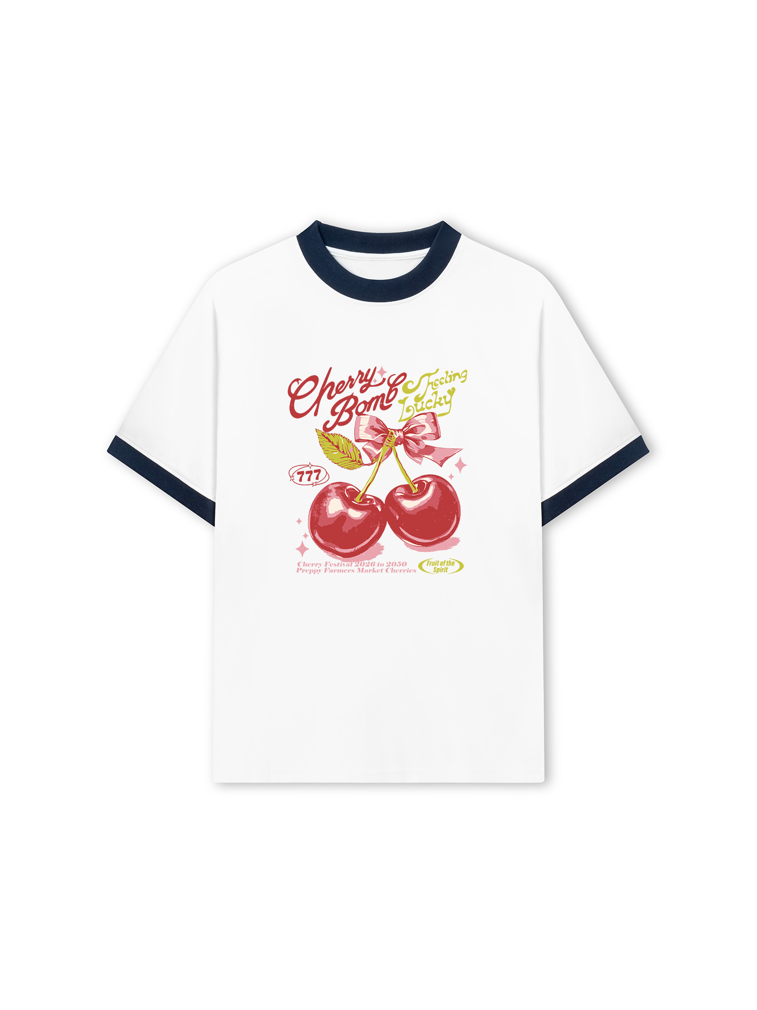 Áo Thun Ringer Relaxed Fit Tropical Cherry Fruit of the Spirit