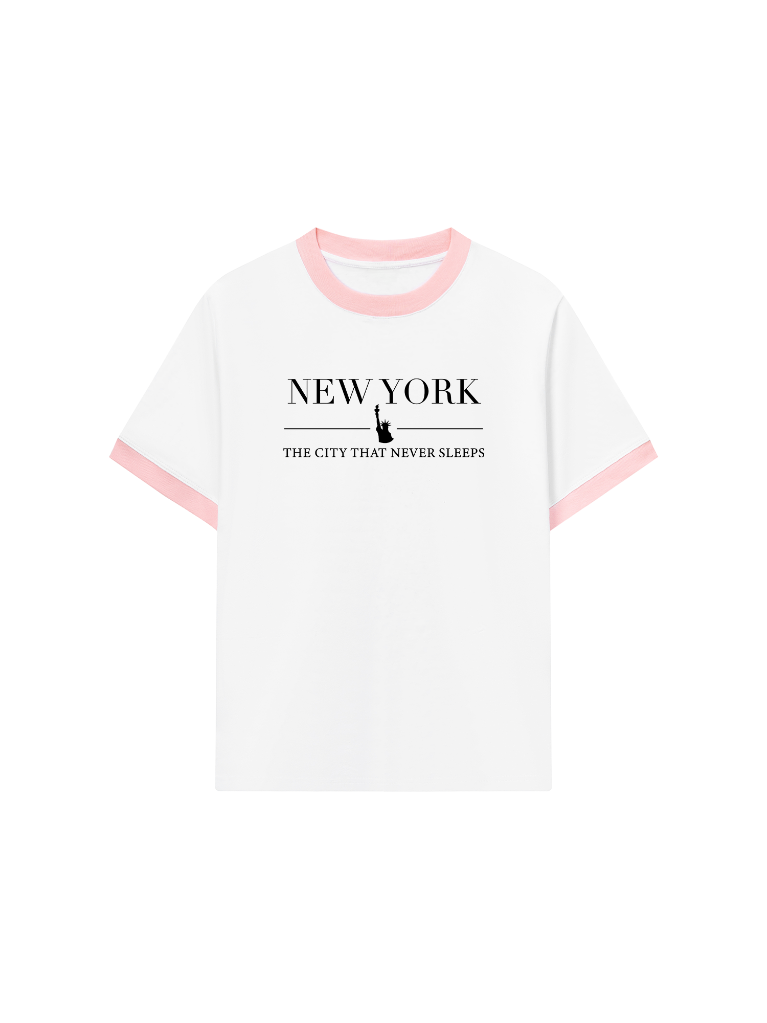 Áo Thun Ringer Relaxed Fit City New York The City That Never Sleeps