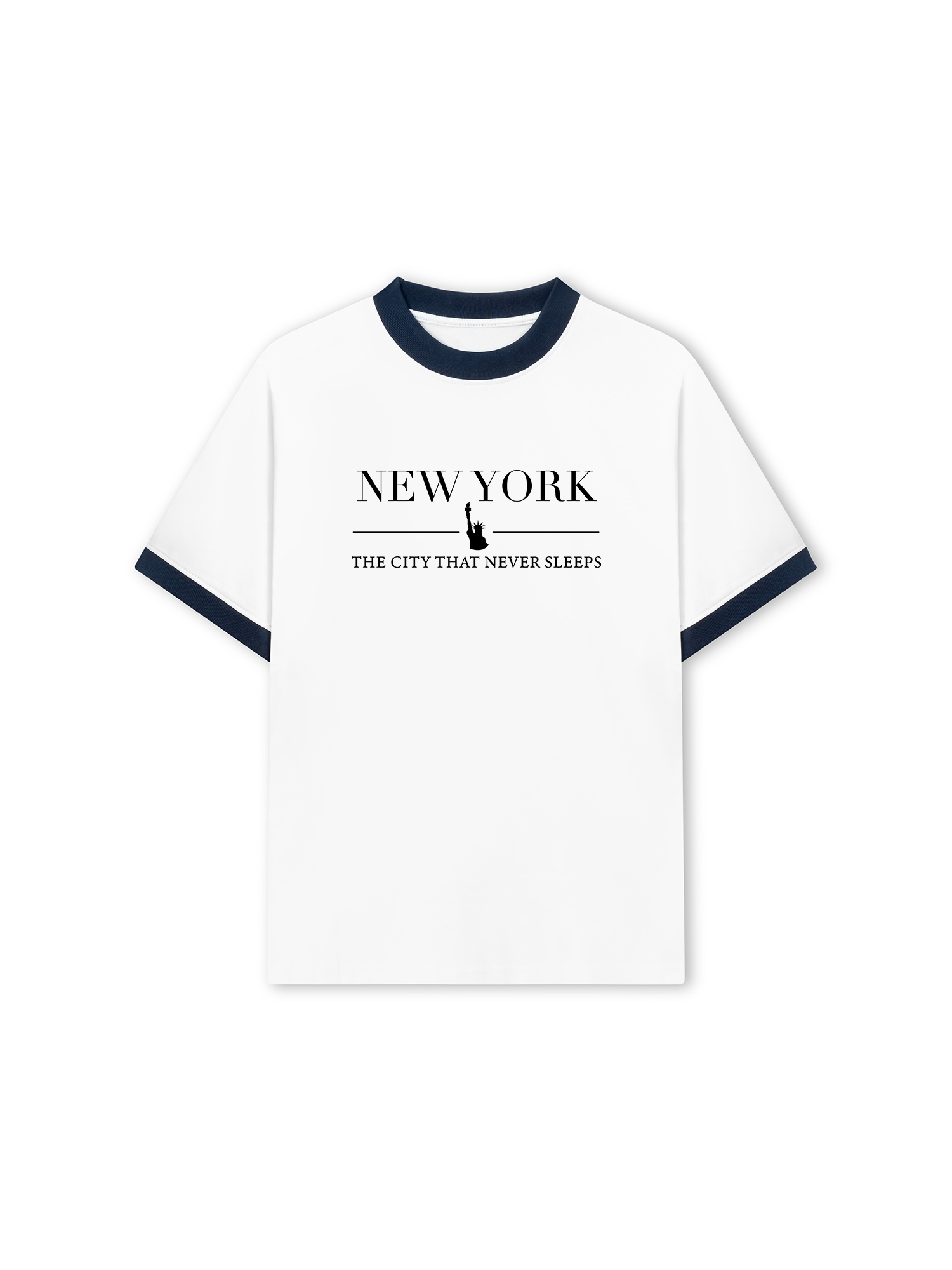 Áo Thun Ringer Relaxed Fit City New York The City That Never Sleeps