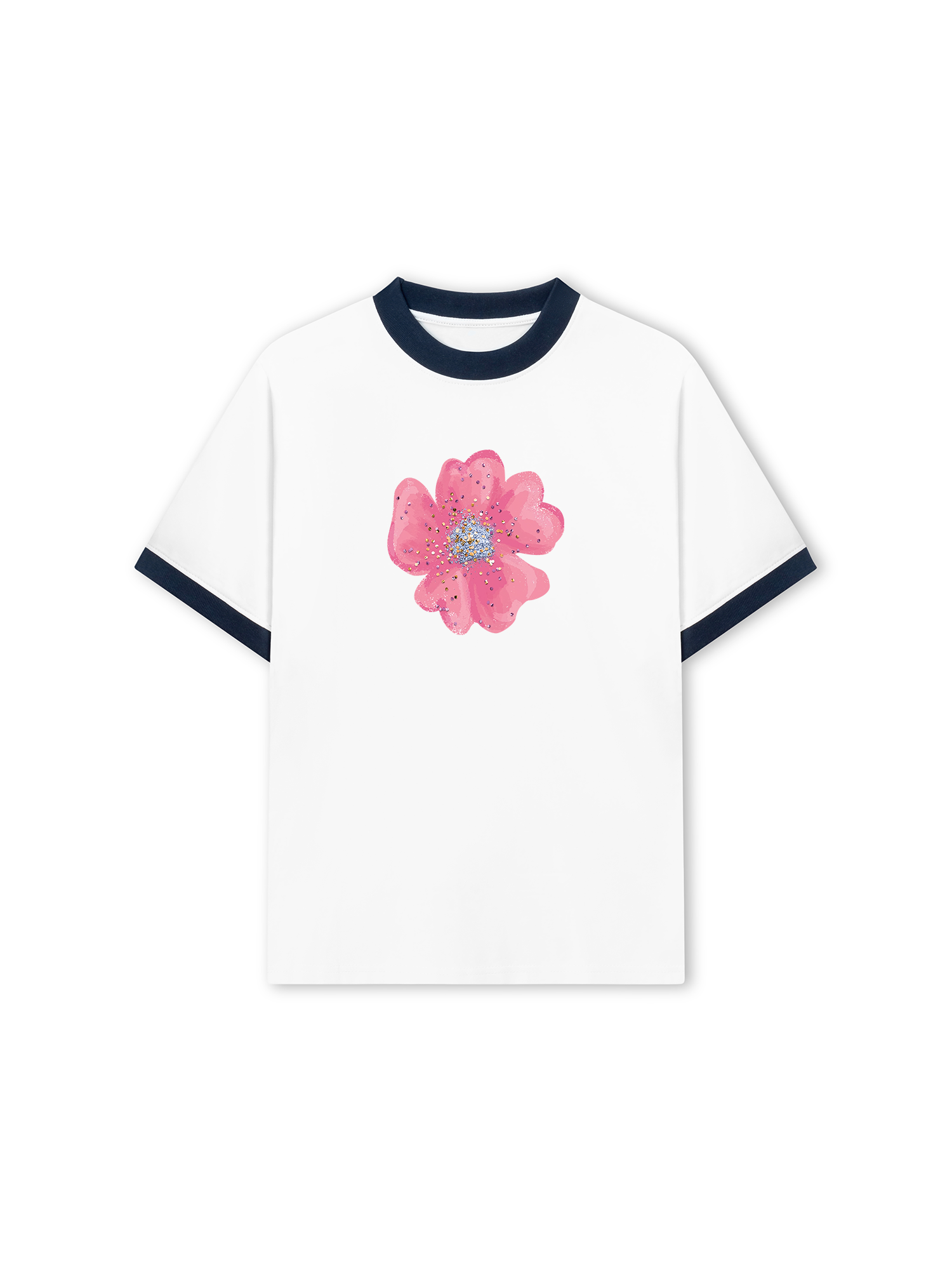 Áo Thun Ringer Relaxed Fit Tropical Blink Flower