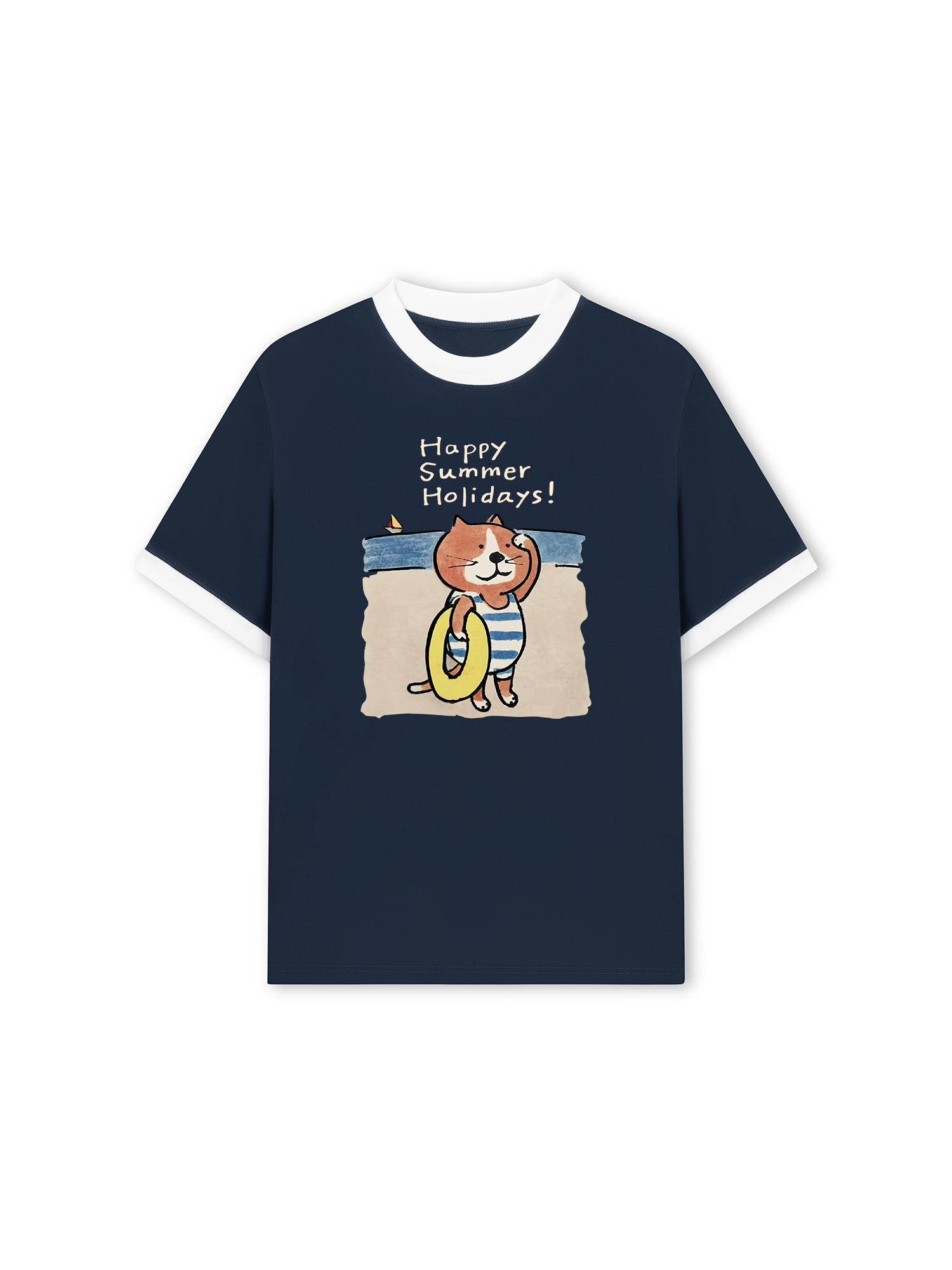 Áo Thun Ringer Relaxed Fit Happy Summer Holidays