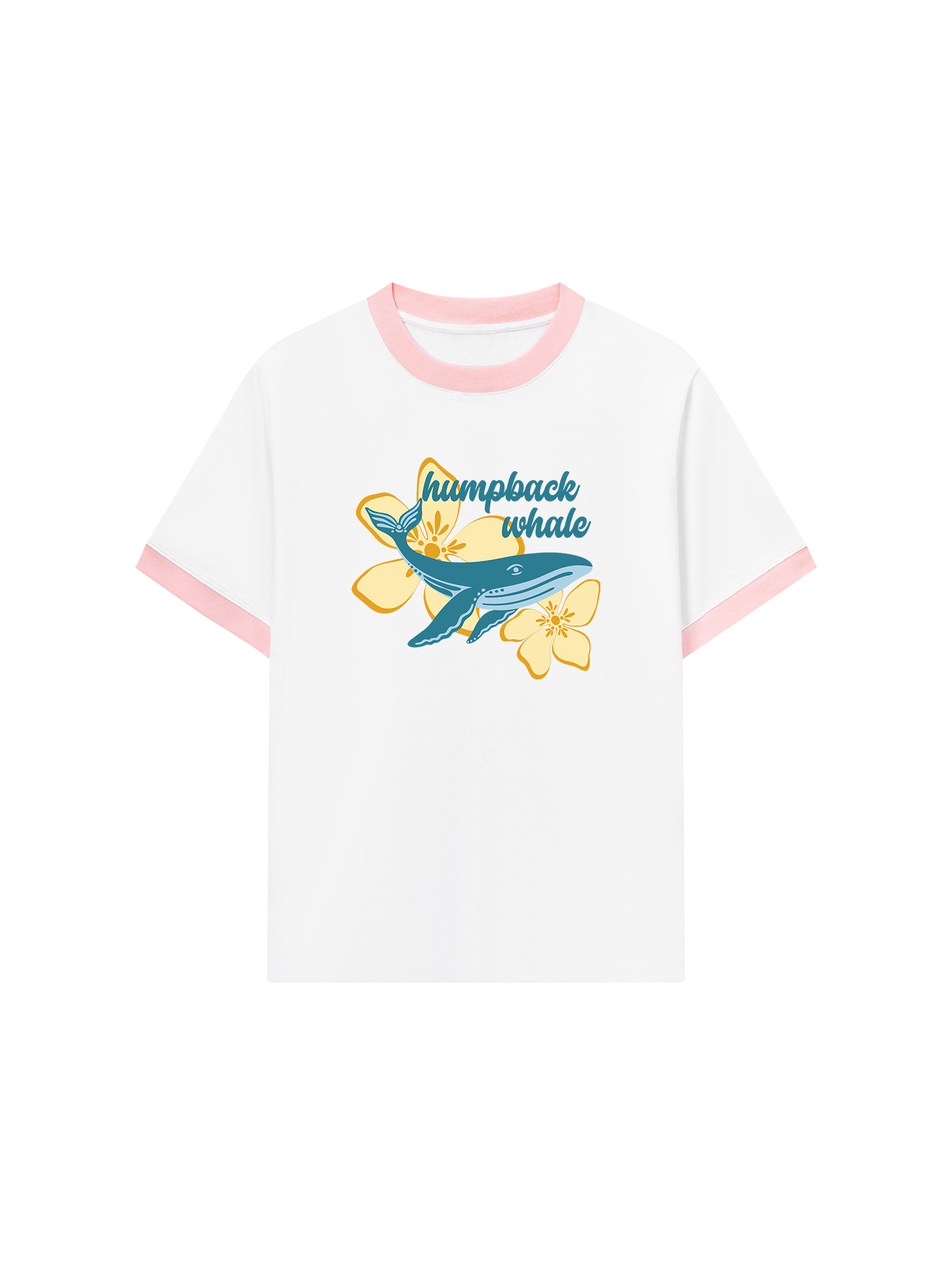 Áo Thun Ringer Relaxed Fit Tropical Humpback Whale