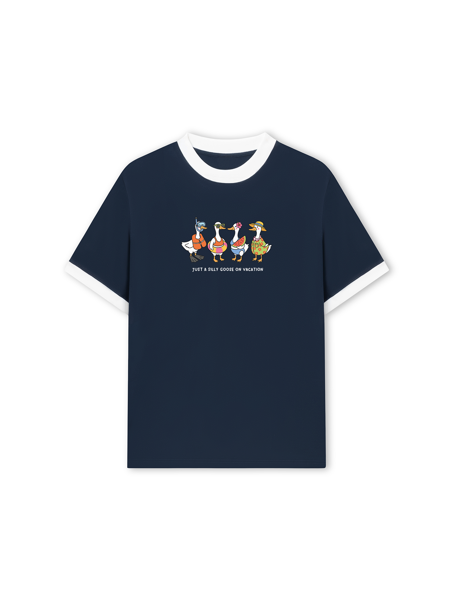 Áo Thun Ringer Relaxed Fit Tshirt Tropical Just A Silly Goose