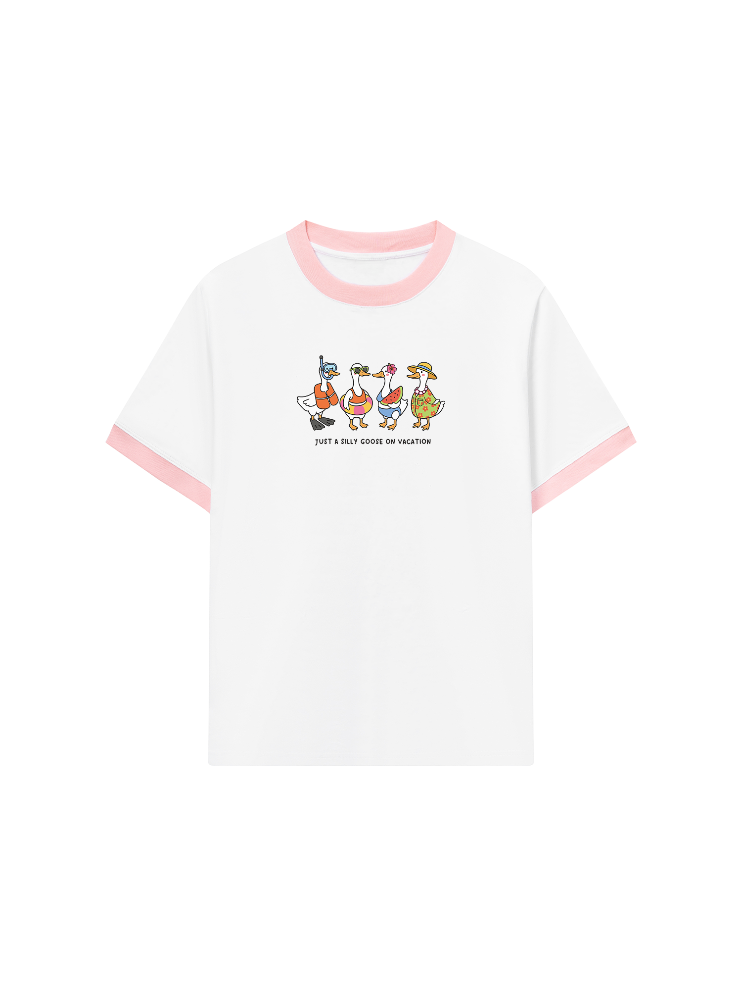 Áo Thun Ringer Relaxed Fit Tshirt Tropical Just A Silly Goose