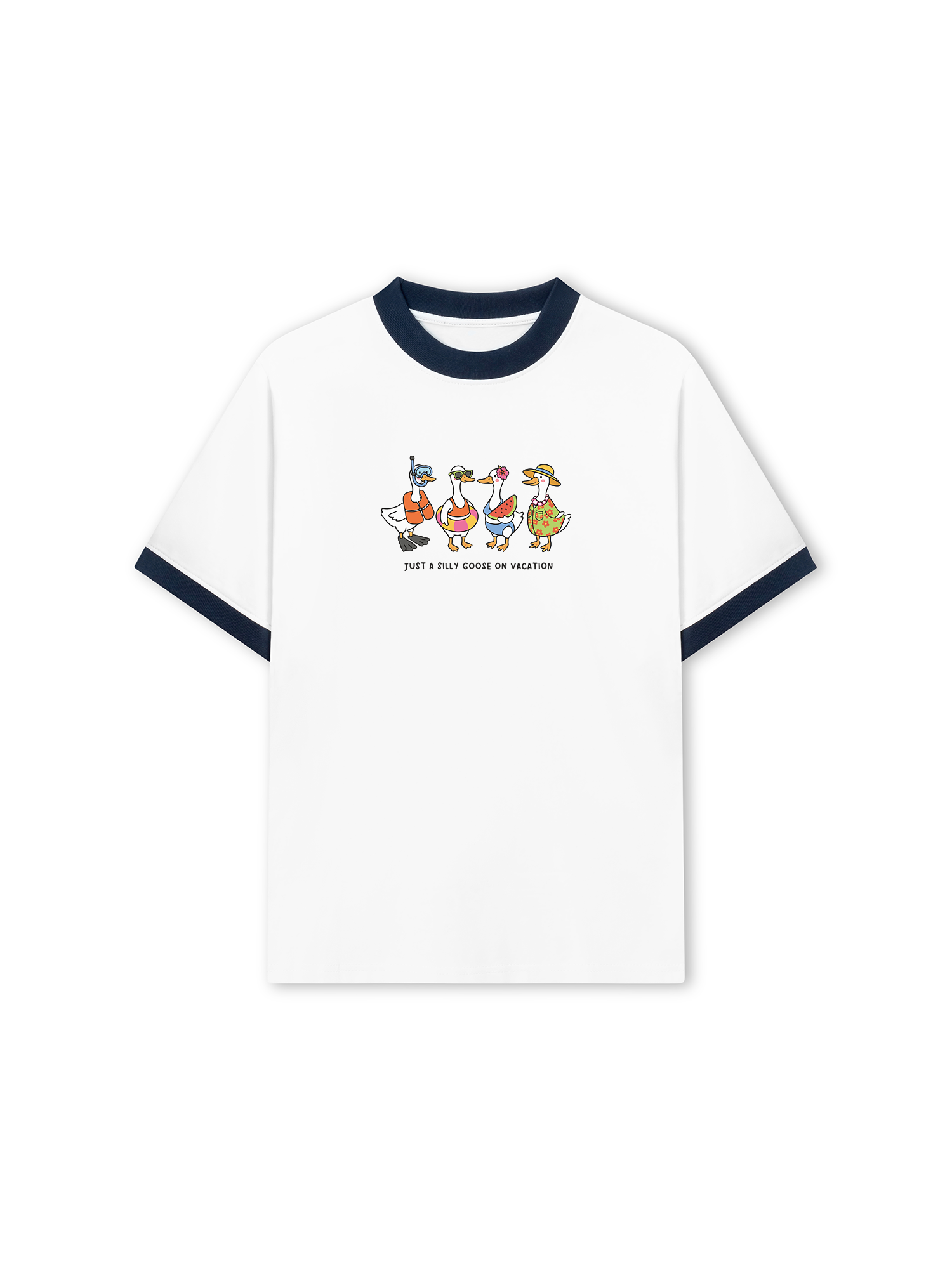Áo Thun Ringer Relaxed Fit Tshirt Tropical Just A Silly Goose