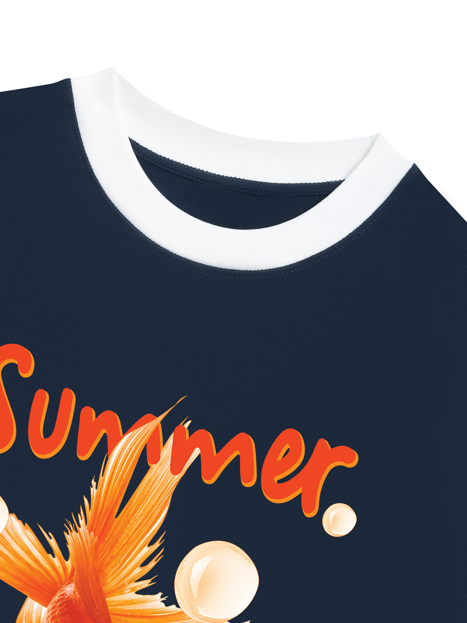 Áo Thun Ringer Relaxed Fit Tshirt Tropical Cá Vàng