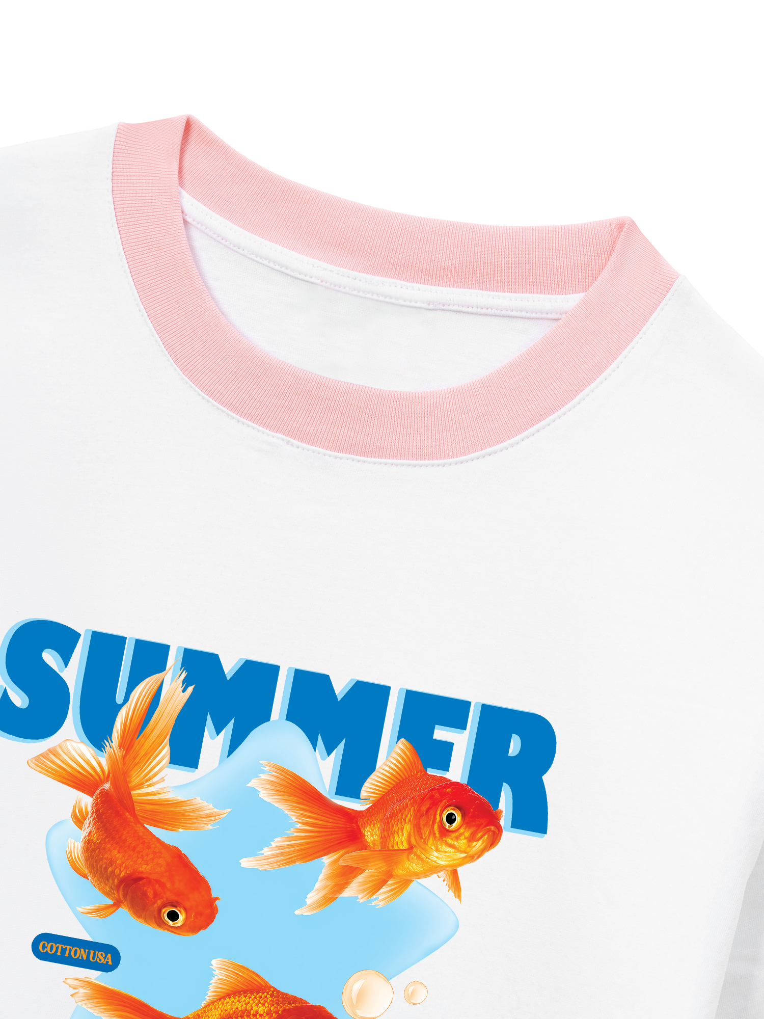 Áo Thun Ringer Relaxed Fit Tshirt Tropical Summer Goldfish