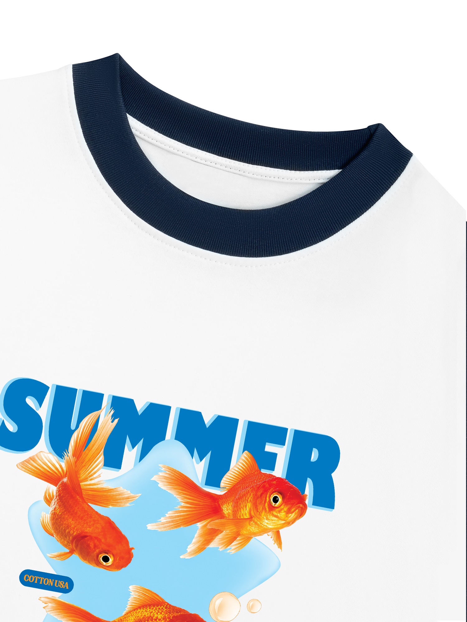 Áo Thun Ringer Relaxed Fit Tshirt Tropical Summer Goldfish